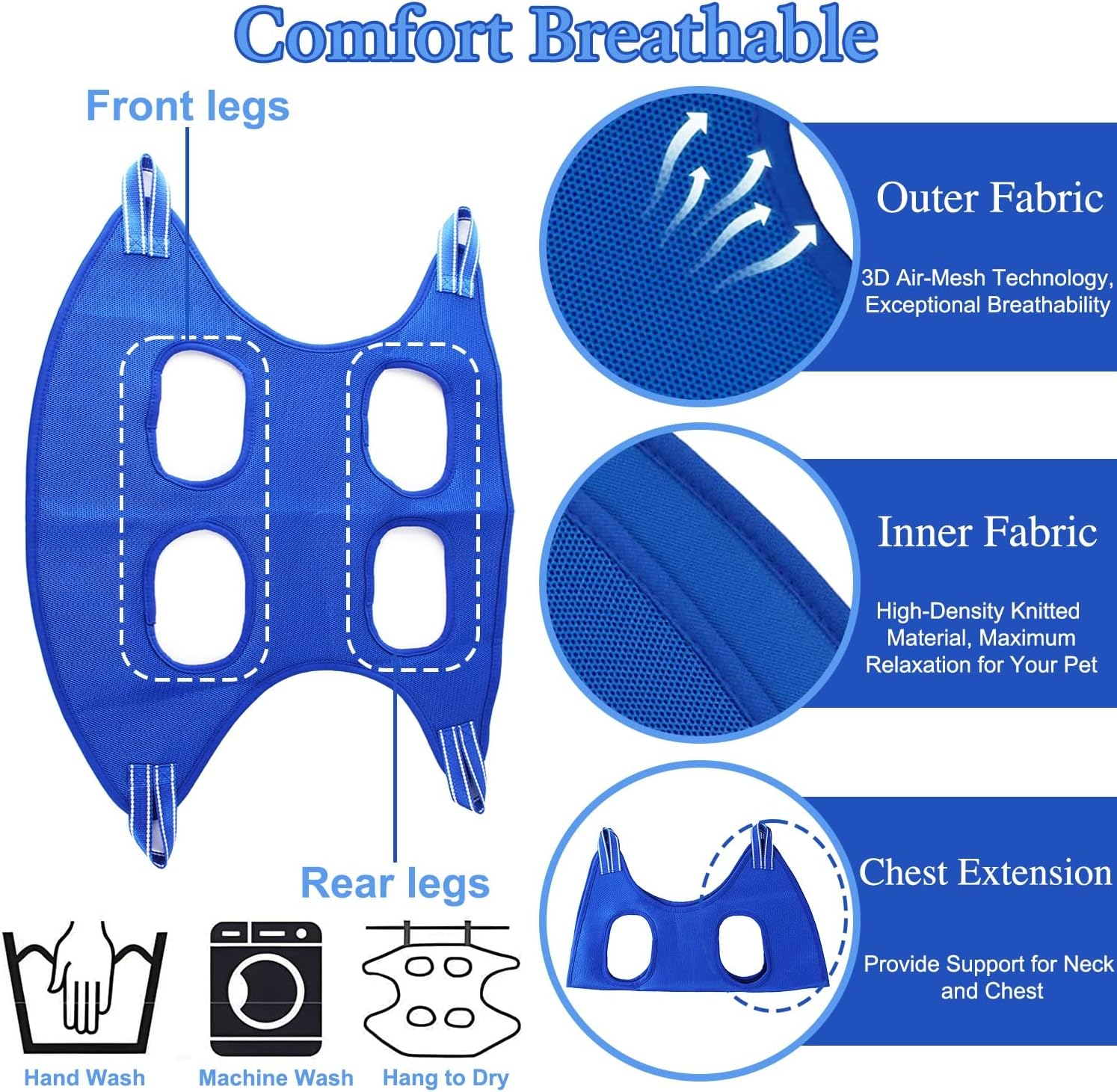 Dog Grooming Hammock, 10 in 1 Pet Grooming Hammock Harness for Cats & Dogs, Pet Hammock Restraint Bag with Nail Clippers Trimmer,Nail File,Dog Grooming Sling for Trimming Nail image number 3