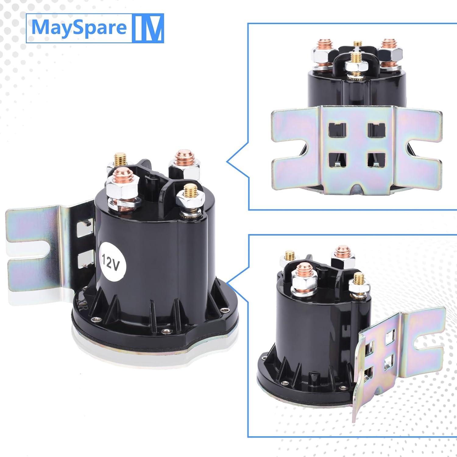 Mayspare Trombetta Powerseal Solenoid Relay Switch 12 Volt 4 Terminal Solenoid 150 Amp Intermittent Duty DC Contactor, 684-1261-212, 684-1251-212 image number 3