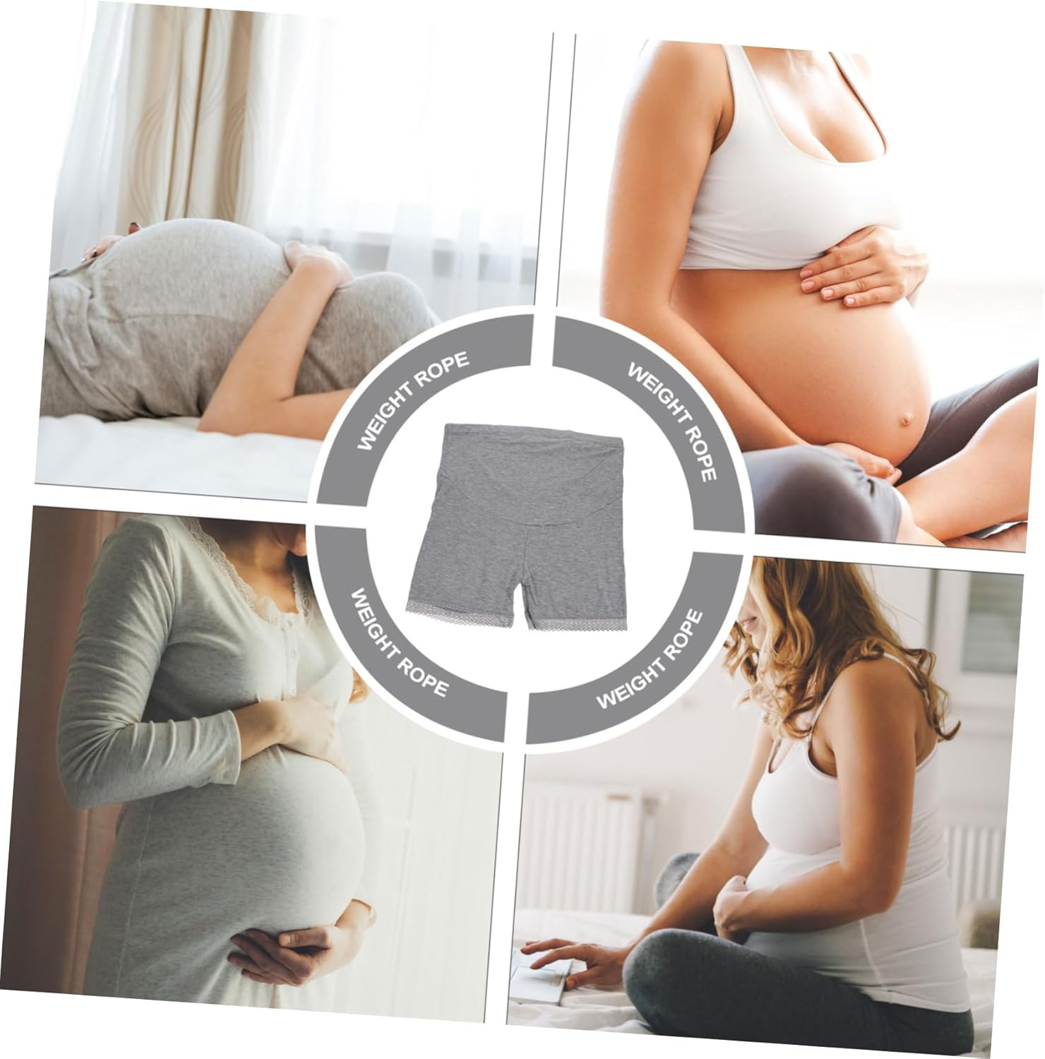 Ipetboom 10 Pcs High Waist Cotton Maternity Panties for Pregnant Women Breathable Safety Briefs with Stretchy Support Comfortable over Belly Underwear for Pregnancy and Postpartum Care Grey image number 2