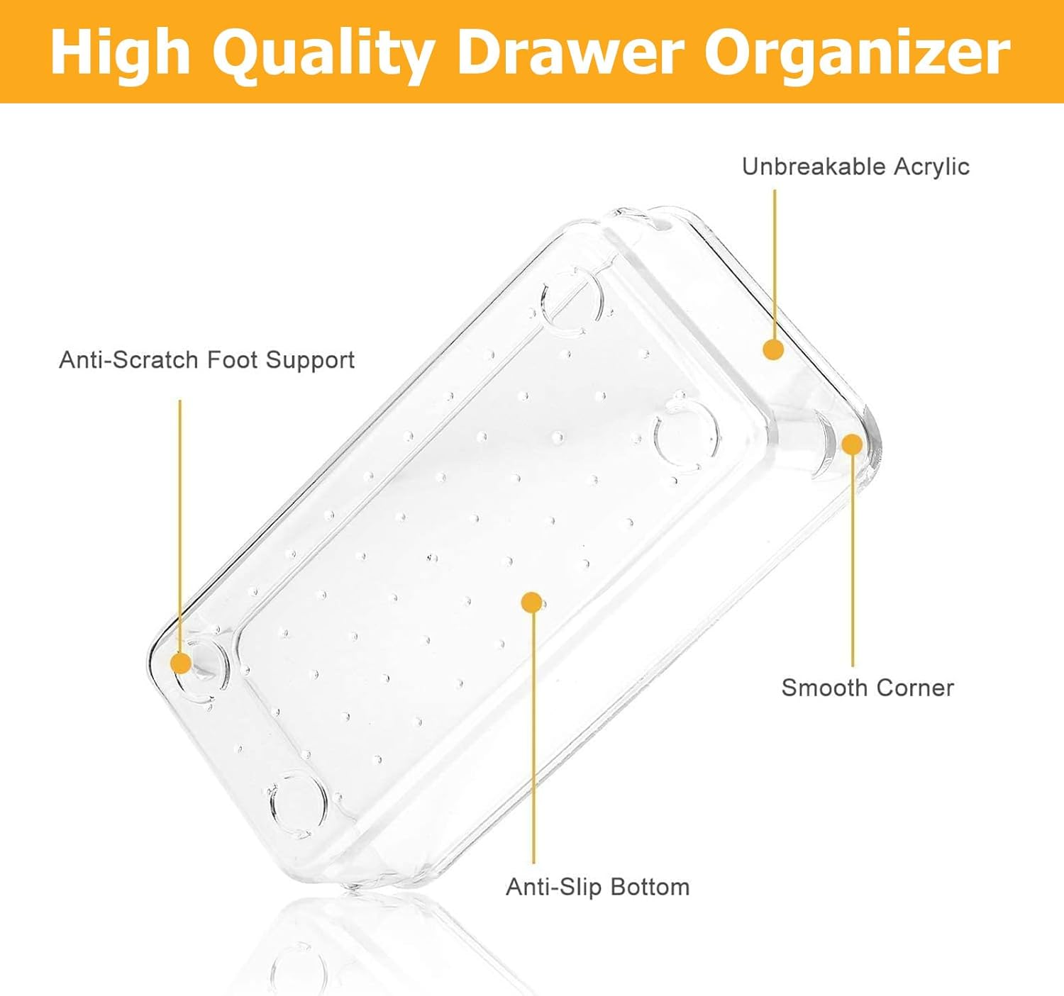 28PCS Drawer Organiser Set, 4 Sizes Clear Plastic Organisers for Vanity, Desk & Bathroom &ndash; Versatile Storage for Makeup, Jewellery & Small Itemsstackable Drawer Organizers, Ideal for Home Organisation image number 2