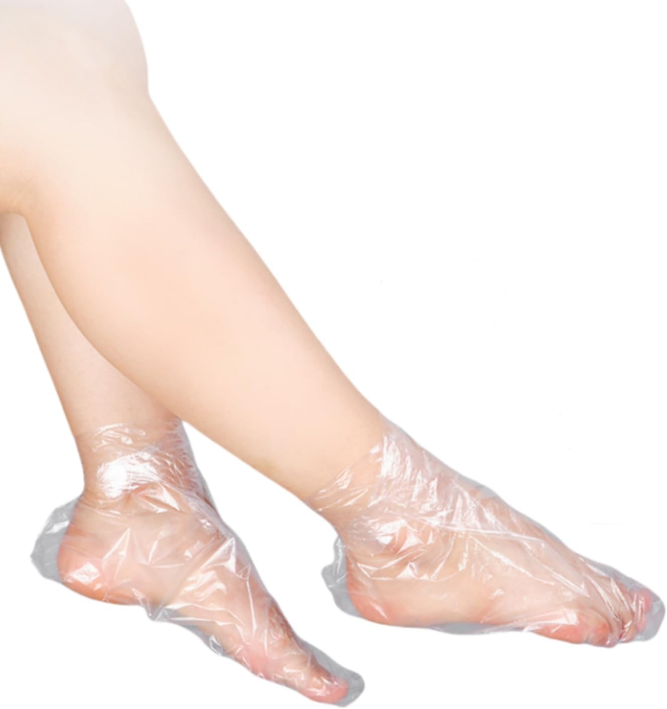 Zittop 100Pcs Plastic Foot Covers 2024 Upgrade Disposable Socks, Paraffin Bath Foot Moisturizer Socks, Prevent Dry and Cracked Feet and Moisturize Feet (100P Transparent) image number 6