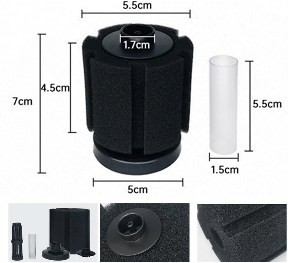 Sponge Filter, Wanfoou 2 Pack Sponge Filter Aquarium Filter Sponge for Pond Fish Tank Filter Fits for Fry & Small Fish, Must-Have for Aquarium Hobbyist image number 4