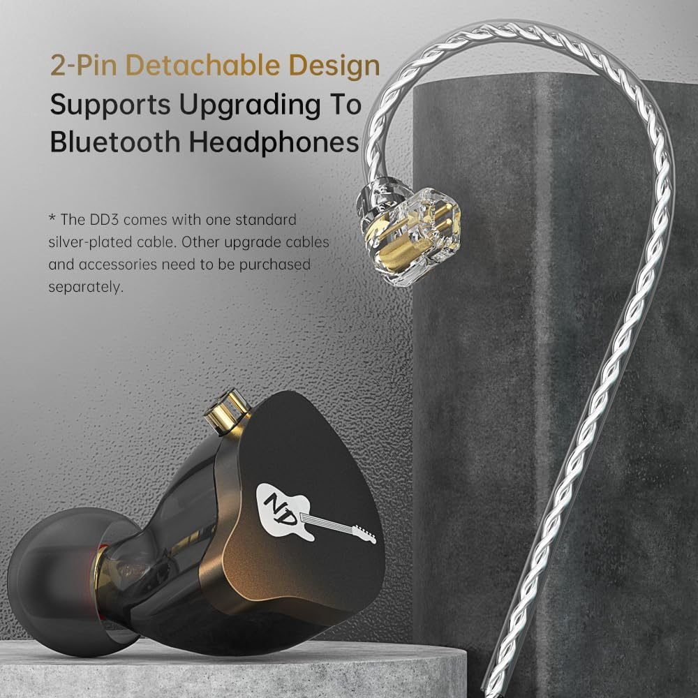 Hifi Kingdom DD3 10Mm Dual Cavity Dynamic Driver In-Ear Monitor MIC Blue ND Earphones image number 4