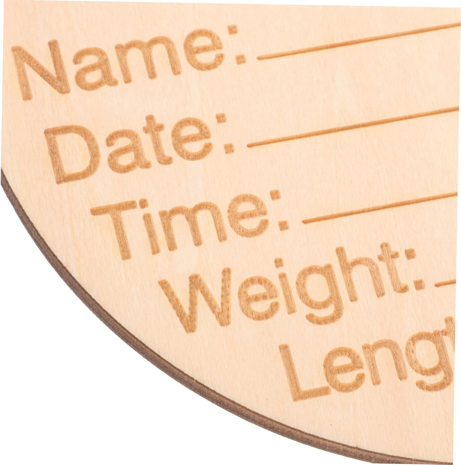 2Pcs Natural Wood Name Announcement Sign round Shaped Newborn Milestone Plaque for Nursery Decor Showers and Birth Celebration image number 3