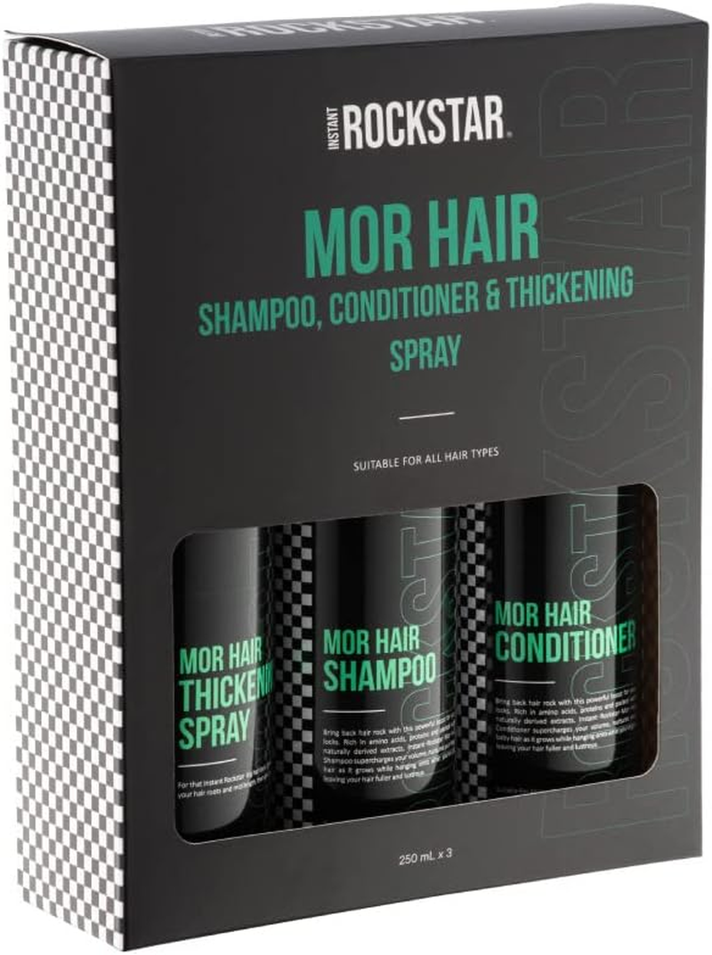 Instant Rockstar Mor Hair Shampoo/Conditioner/Thickening Spray Set 3 X 250 Ml