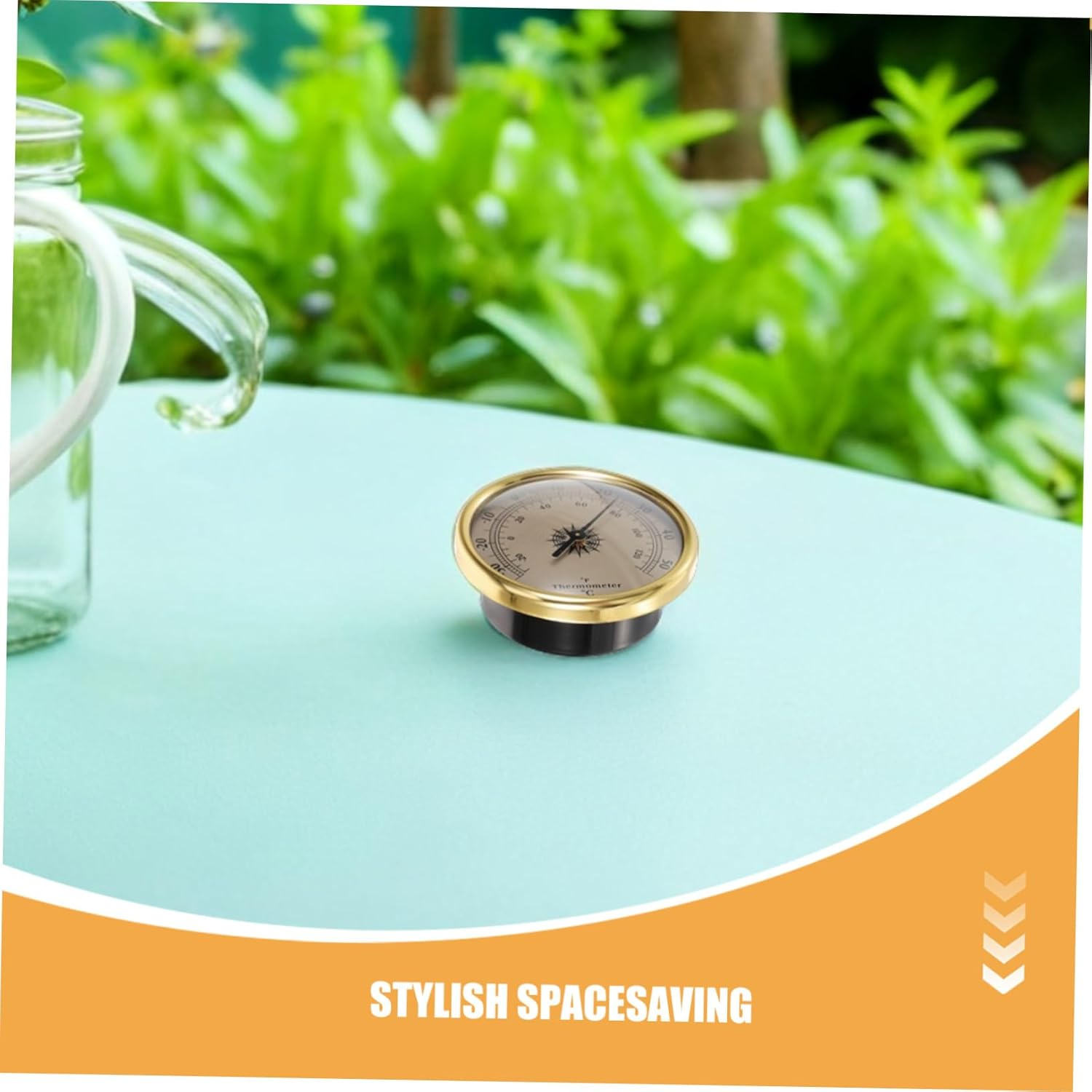 COHEALI 2Pcs round Dial Metal Thermometer for Indoor Outdoor Use Vintage Garden Temperature Gauge with Fahrenheit Display Decorative Embedded Temperature Dial for Greenhouse Tabletop Wall image number 2