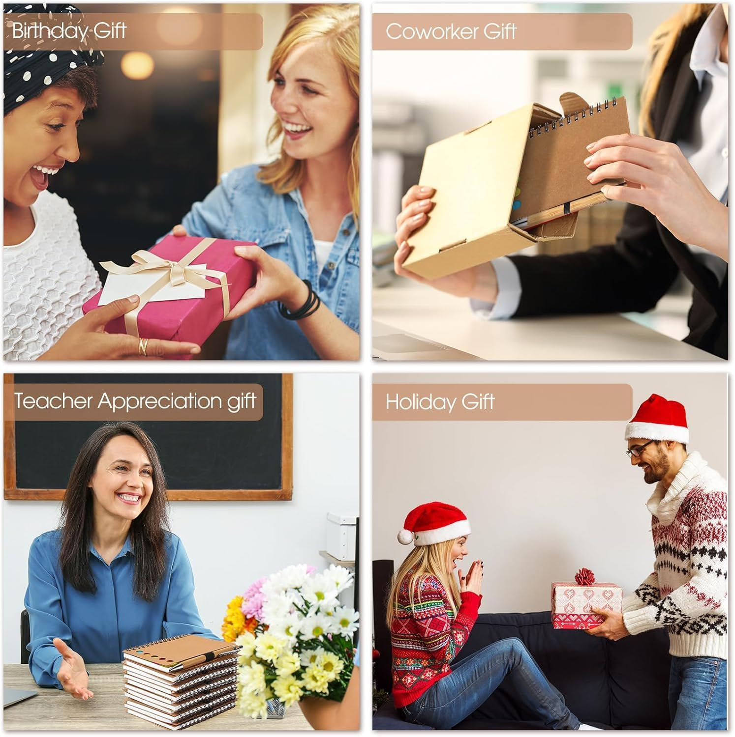 2025 Inspirational Spiral Notebook 10 Sets Portable Employee Appreciation Gifts Bulk Journals with Sticky Note Pen for Teachers Students Friends Colleagues Volunteer Nurse and Family Thank You Gifts image number 1