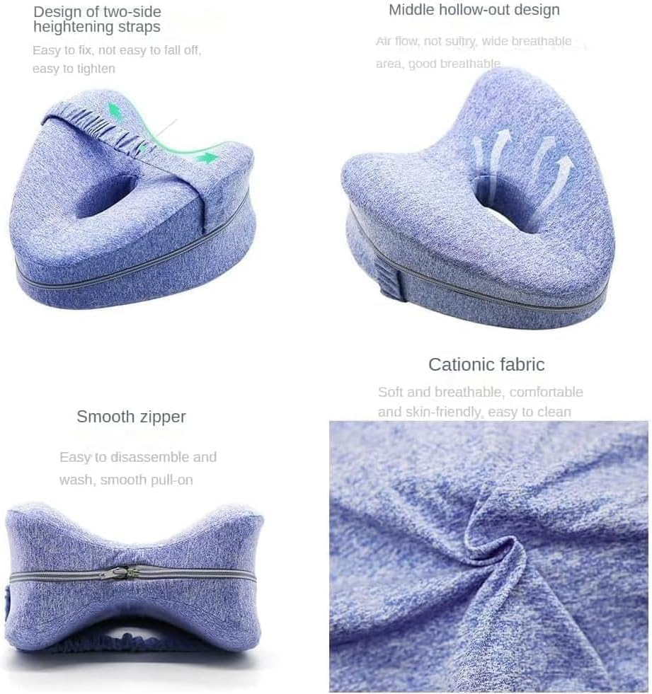 Leg Alignment Pillow, Hip and Back Pain Relief, Side Sleeper Support (Blue) image number 3