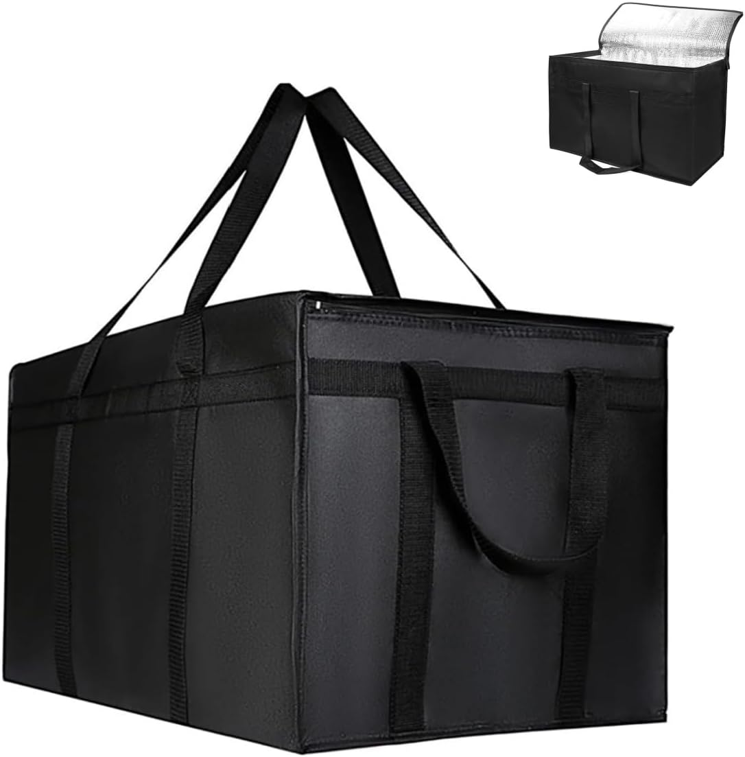 Insulated Cooler Collapsible Bag, Zipper Closure Keep Food Hot or Cold,Reusable Shopping Bag，For Hot and Cold Food Delivery，Support Plate Included image number 4