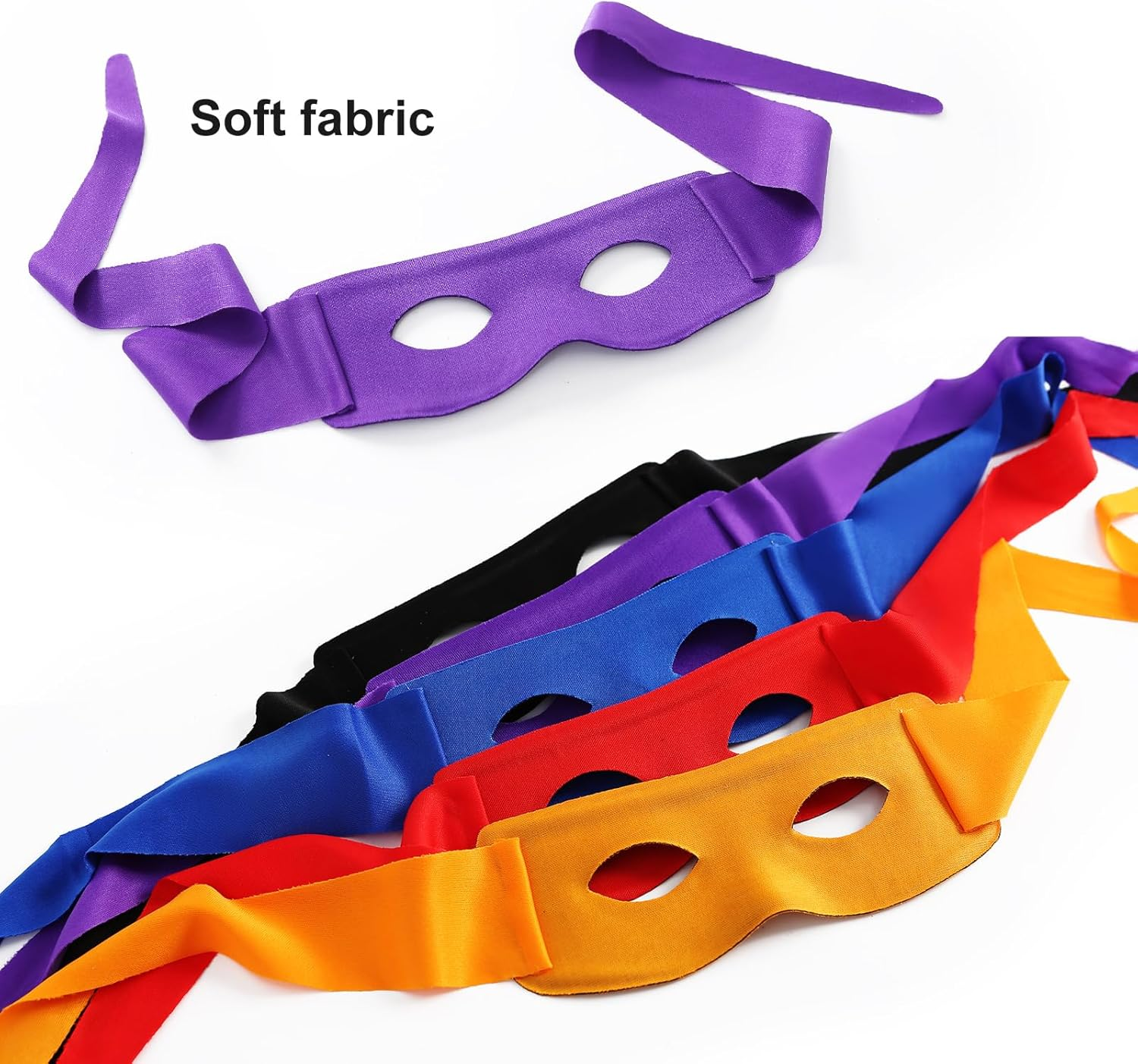 5PCS Halloween Eye Mask Bandit Hero Masquerade Black Mask Headband Costume Accessories Party Cosplay image number 3