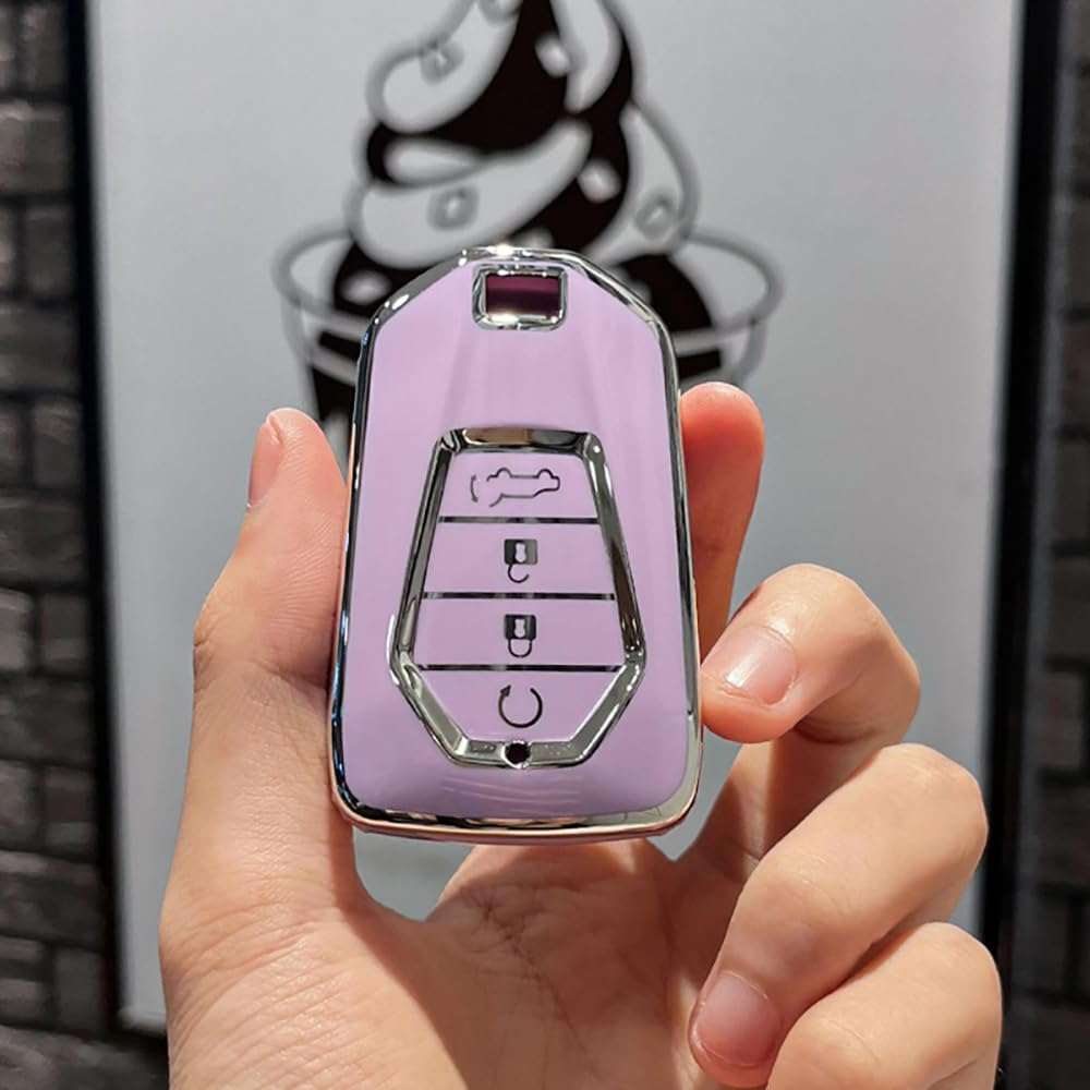 HIBEYO 4 Button Key Fob Cover for Isuzu New MU-X X Series DMAX D-Max X-Terrain Pickup 2020 2021 2022 2023 Accessories image number 5