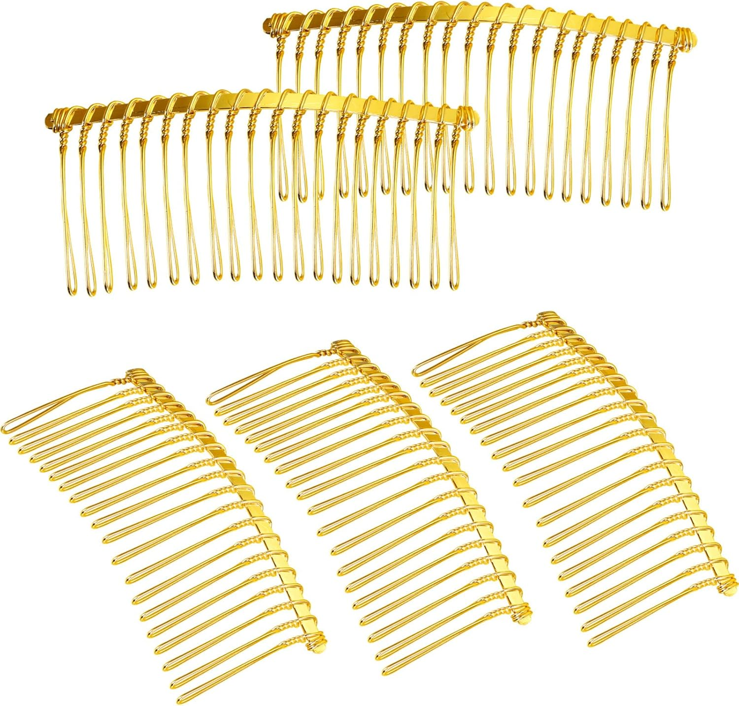 Hicarer 5 Pcs Black Metal Wire Hair Combs, 30 Teeth Wire Twist Bridal Wedding Veil Combs