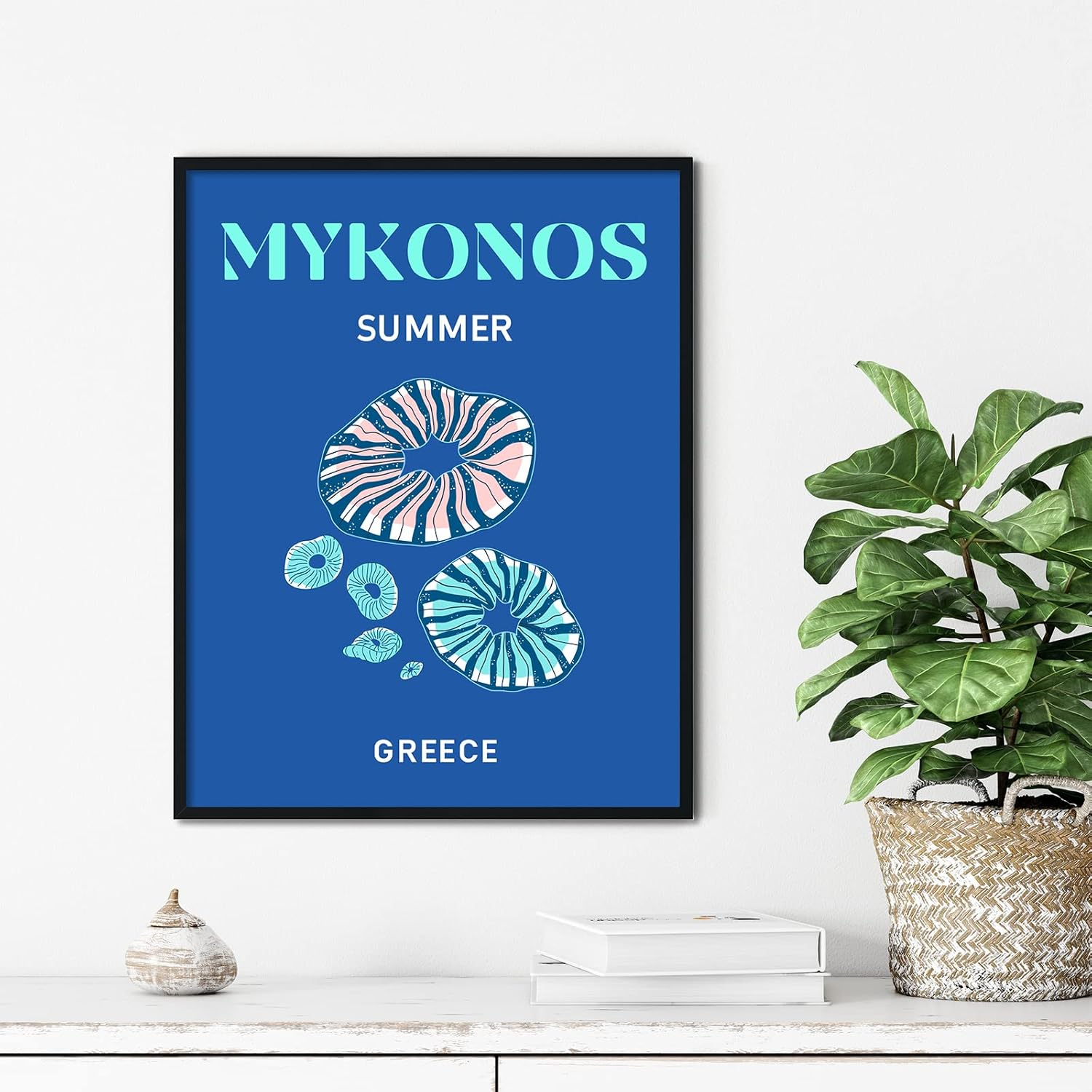 Whaline 9Pcs Preppy Travel Wall Art Prints Colorful Abstract Aesthetic Room Decor Minimalist Poster for Teen Girls Bedroom Pink College Dorm Posters(Unframed 8X10In) image number 5