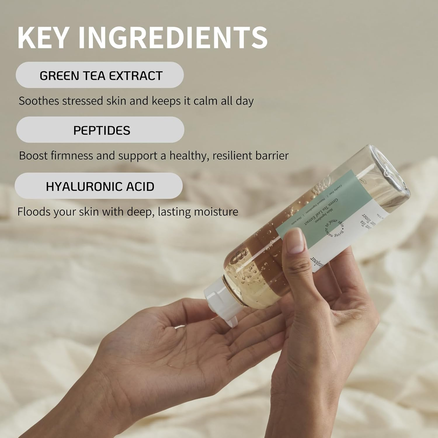 [Bonajour]Organic Green Tea & Hyaluronic Acid Facial Toner for Dry Skin - Vegan Cosmetics, 100% Pure Natural Moisturizer & High Moisture Type, anti Aging, anti Wrinkle, 6.9 Fl. Oz image number 1