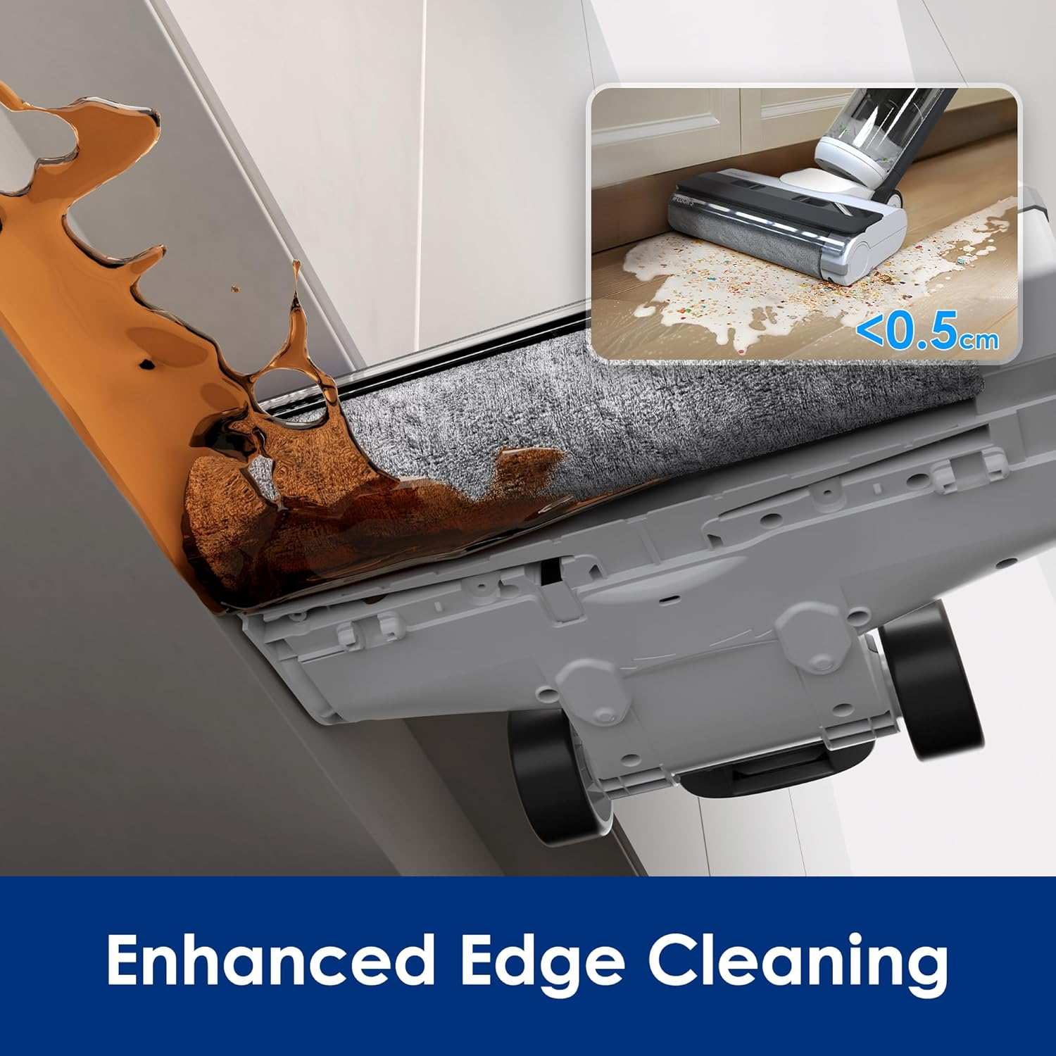 Tineco Ifloor 5 Cordless Wet Dry Vacuum Cleaner, One-Step Cleaning for Hard Floors, Auto Self-Cleaning, Edge Clean, LED Display, Long Runtime image number 6