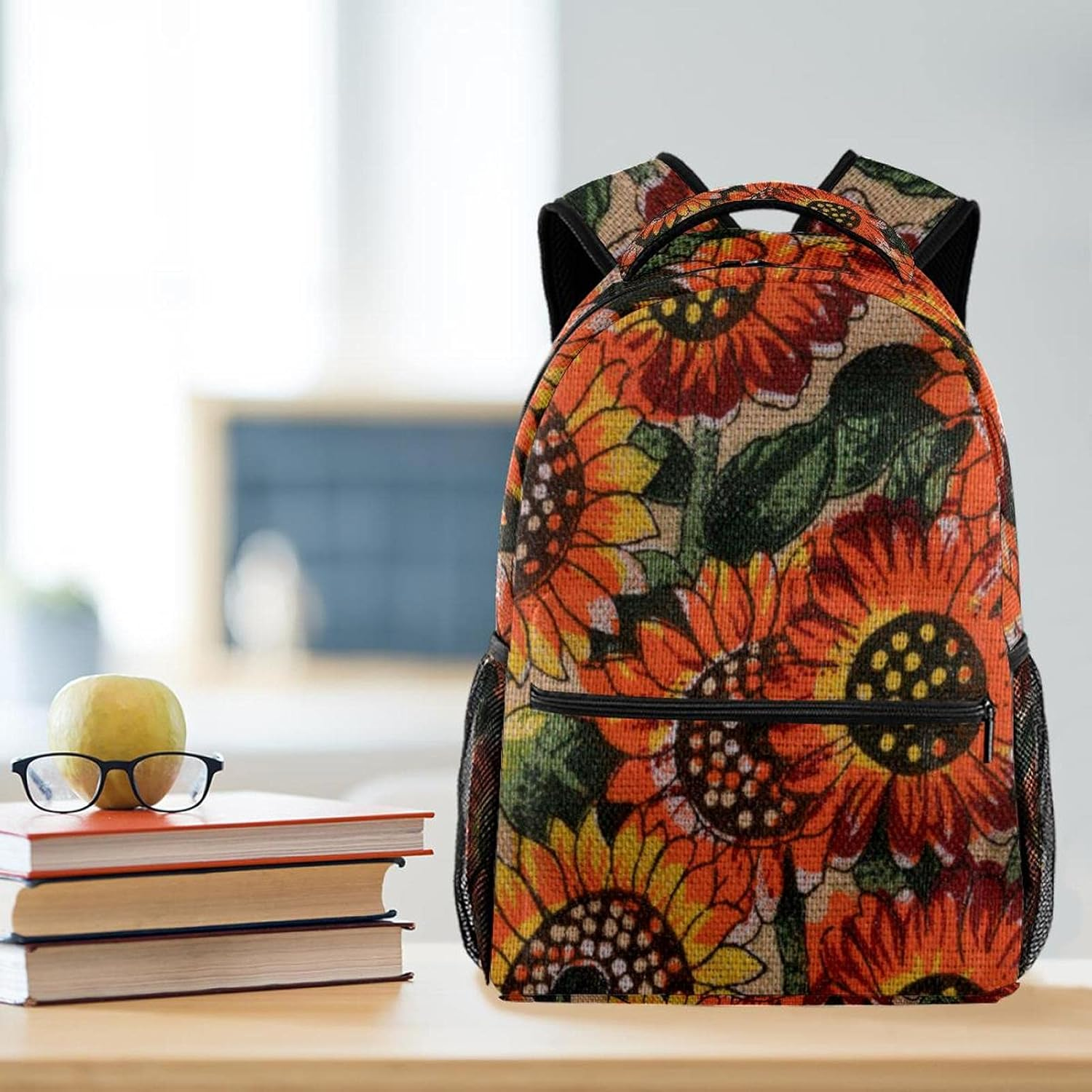 Sunflower Backpack Students Shoulder Bags Travel Bag College School Tote Backpacks image number 3