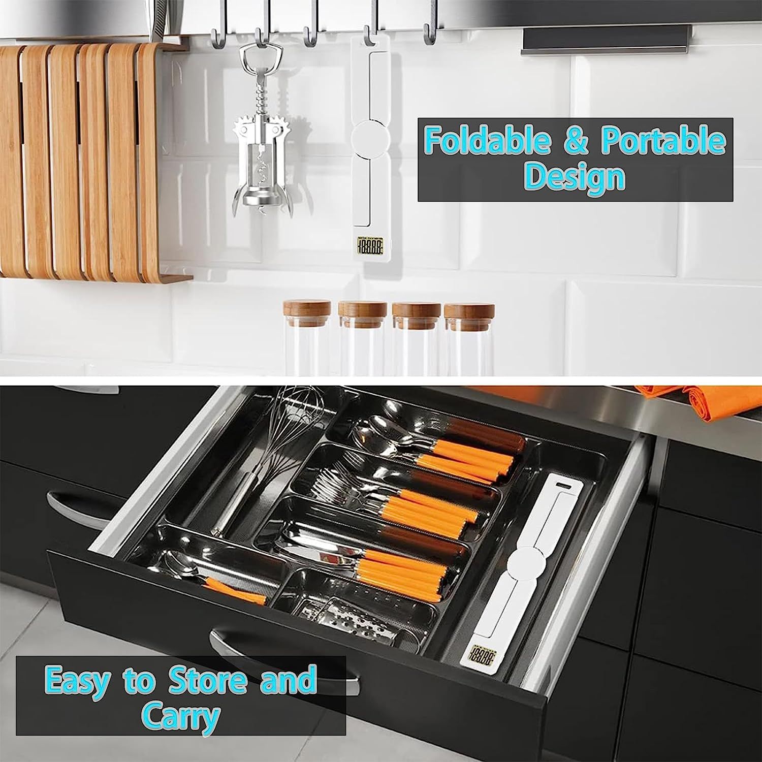 Folding Digital Kitchen Scale, Highly Accurate Compact Small Scale with LCD Display, Portable Travel Scale Multiple Units Supported for Measuring Intake of Healthy, White image number 2