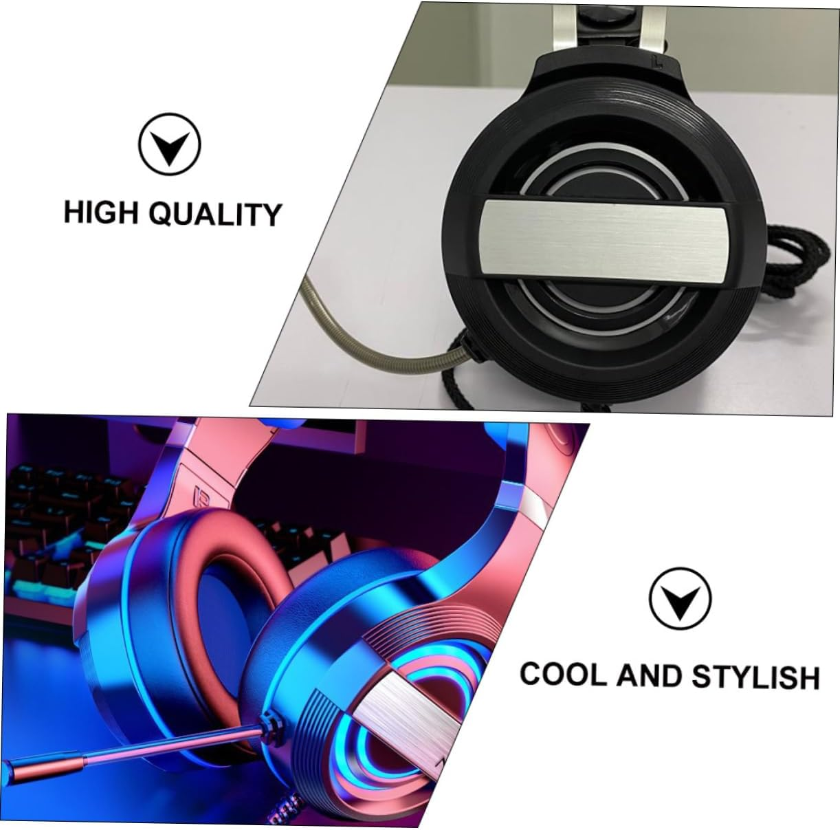 SEWACC Gaming Headset with Microphone Wired Headphone with Noise Reduction Comfortable Fit and Luminous Design for Gamers for Long Gaming Sessions image number 2