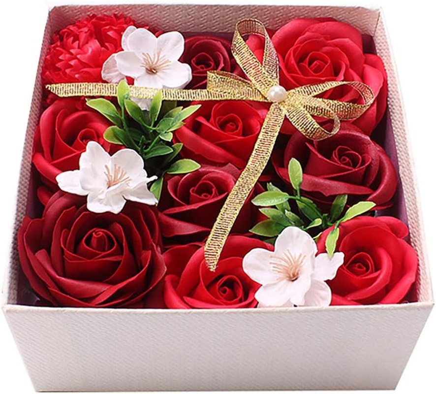1 Pc Box Soap Flower Gift Box Enchanted Rose Soap Rose Floral Scented Rose Decor for Home Bath Petals Rose Soap Flower Nativity Decor Essential Soap Box Synthetic Material image number 1
