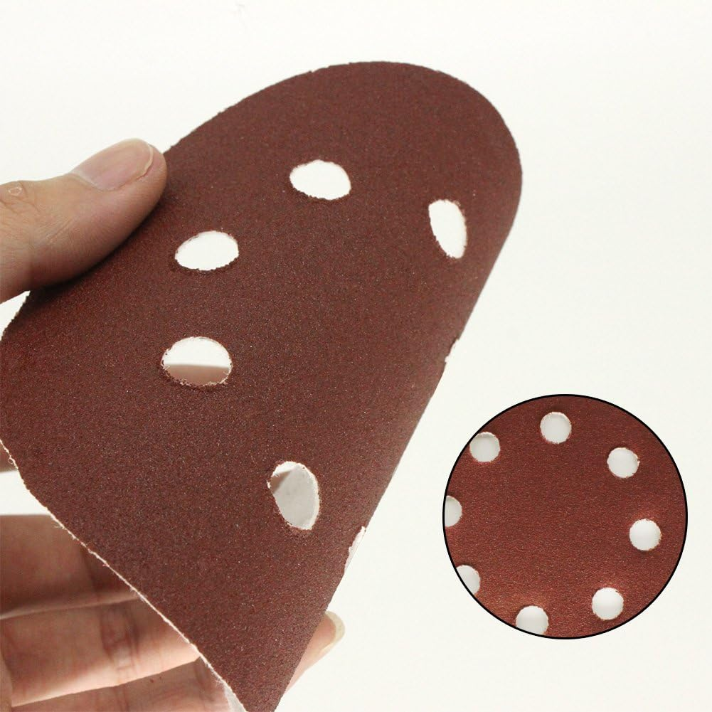 Valuehall 100 PCS Sanding Discs Pads 5 Types 125Mm Sander Pad, Hook and Loop 60# 80# 120# 180# 240# Sandpaper Assorted V7036-3 image number 5