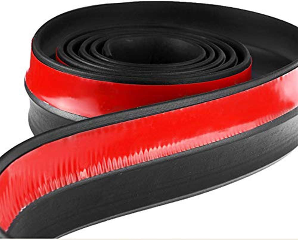 Lemonbest Universal 2.5M Car Front Bumper Lip Splitter Spoiler Rubber Skirt Protector Body Trim 8.2Ft image number 2