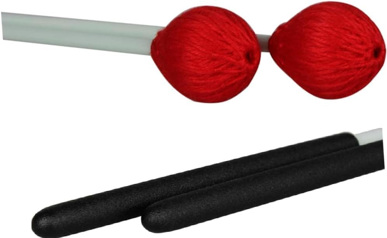 1 Pair Percussion Instrument Marimba Mallet, Yarn Mallets Accessories,Marimba Mallet Accessories, Outdoor Use Gavel Carillon Marimba Planet Puzzle Marimba Stick Keyboard Gavel Fiber Gavel (Red) image number 6