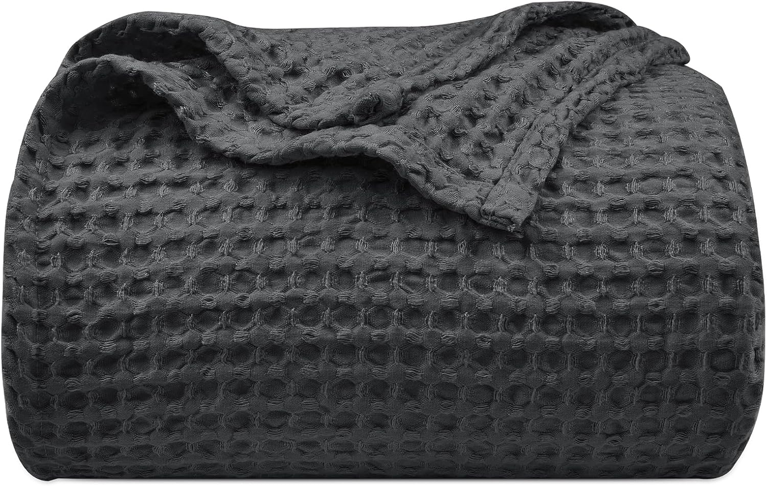 PHF Ultra Soft Waffle Weave Throw Blanket 50"X 60"- Washed Lightweight Breathable Cozy Woven Blanket for Bed - Aesthetic Decor for Couch Bedding Sofa Home Car - Light Khaki/Linen
