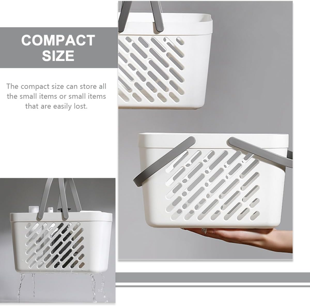 LABRIMP Plastic Storage Basket Small Plastic Bin for Home Organization and Storage White image number 1