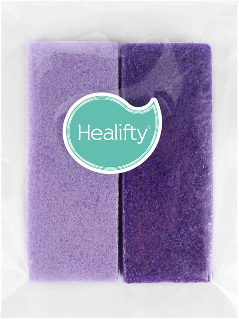 HEALIFTY 2Pcs Foot Pumice Stone Exfoliator Pedicure File Block Callus Remover Scrubber (Purple) image number 4