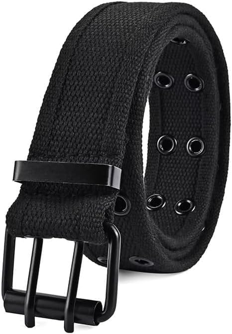 Grommet Canvas Belts Two-Hole Jeans Vintage Buckle Punk Belts for Men and Women