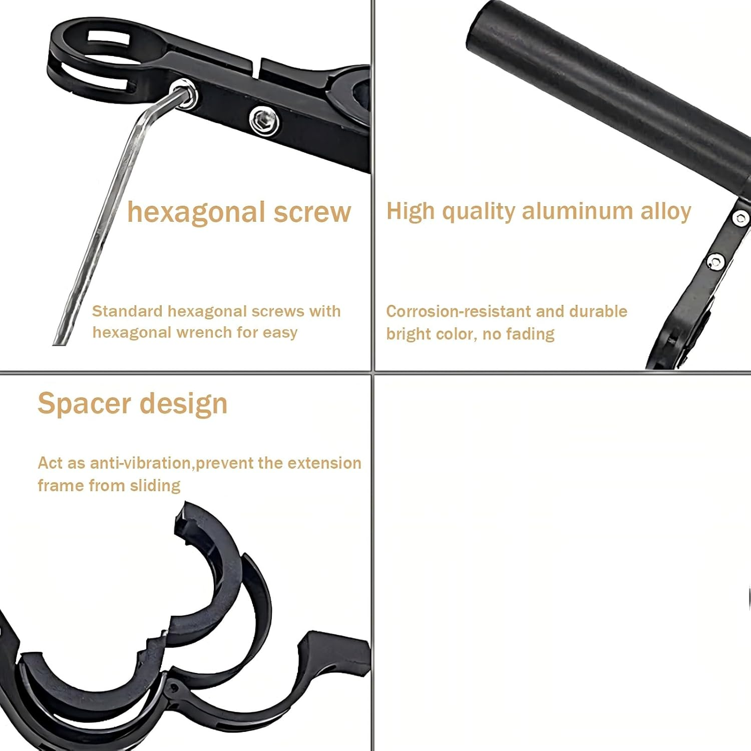 Kiaufdcf Bike Handlebar Extender Aluminum Dual Bike Handlebar Extension Bracket, Bike Handlebar Extender, Lightweight and Durable, for Fixing Bike Speedometer, Gps, Cell Phone Holder Mounts image number 1