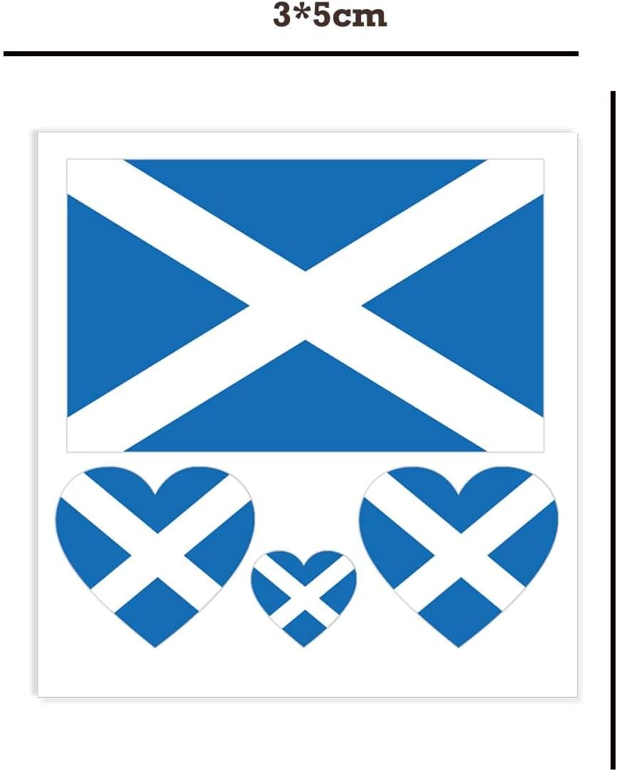 5 Sheet Scotland Temporary Tattoo,Scottish Flag Decal Sticker for Party Birthday National Day Celebration image number 2