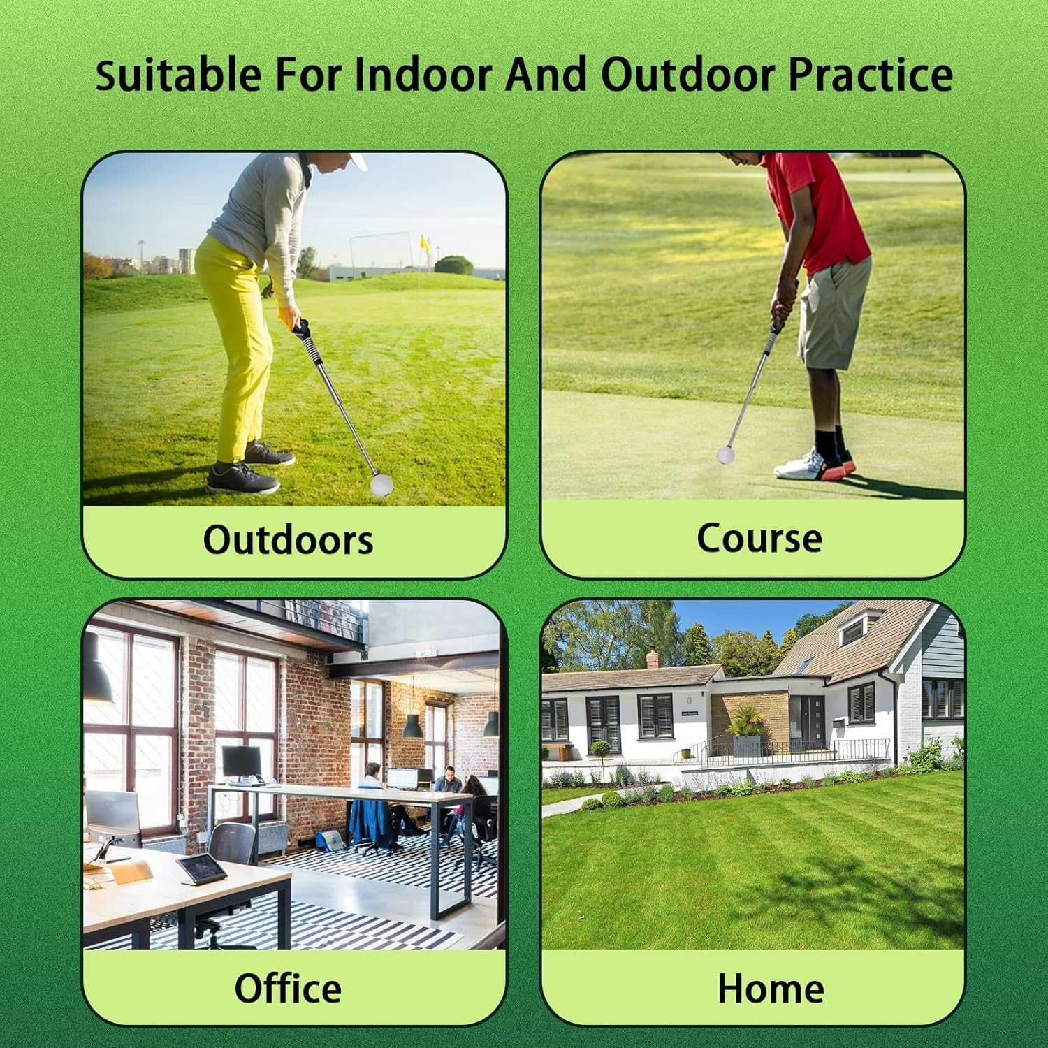 Quhoxdye Retractable Swing Training Aid, Grip Trainer & Golf Swing Trainer for Warm-Up, Right-Handed Club for Indoor Practice, Golf Accessories - Strength & Tempo image number 4