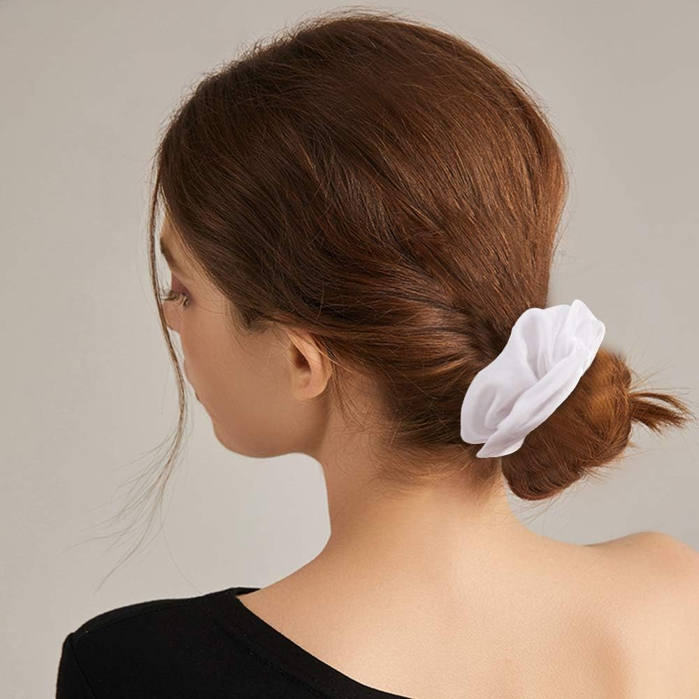Semato 16 Pack White Velvet Scrunchies Hair Ties Elastics Ponytail Holder Hair Bands Scrunchie Accessories for Women and Girls - Black image number 2