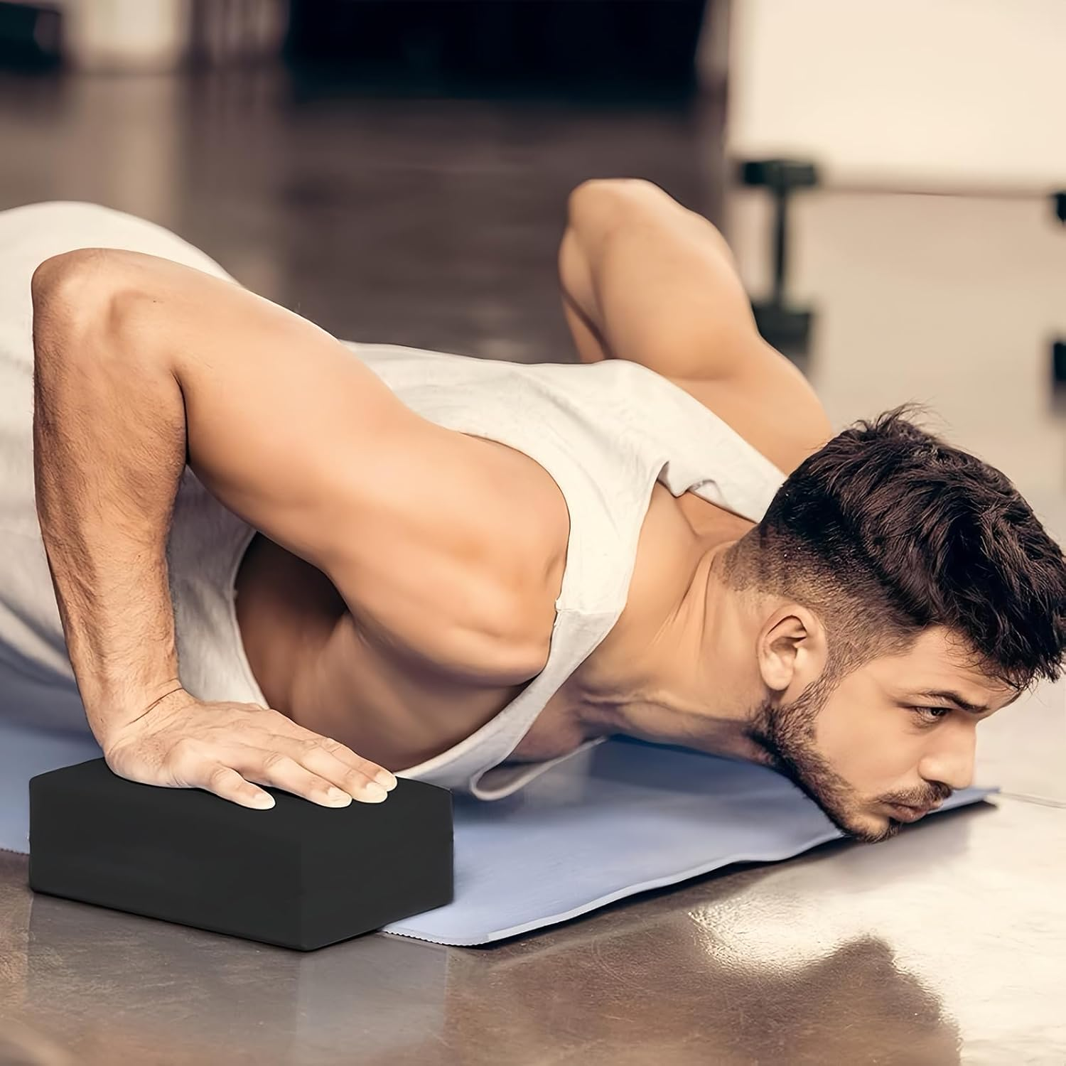 Yoga Blocks, 2 Packs with Black Yoga Strap Metal D-Ring Yoga Block Set EVA Foam Blocks,High Density Supportive, Lightweight & Odor Resistant, Non-Slip Foam Yoga Bricks Yoga Essentials, Pilates image number 6