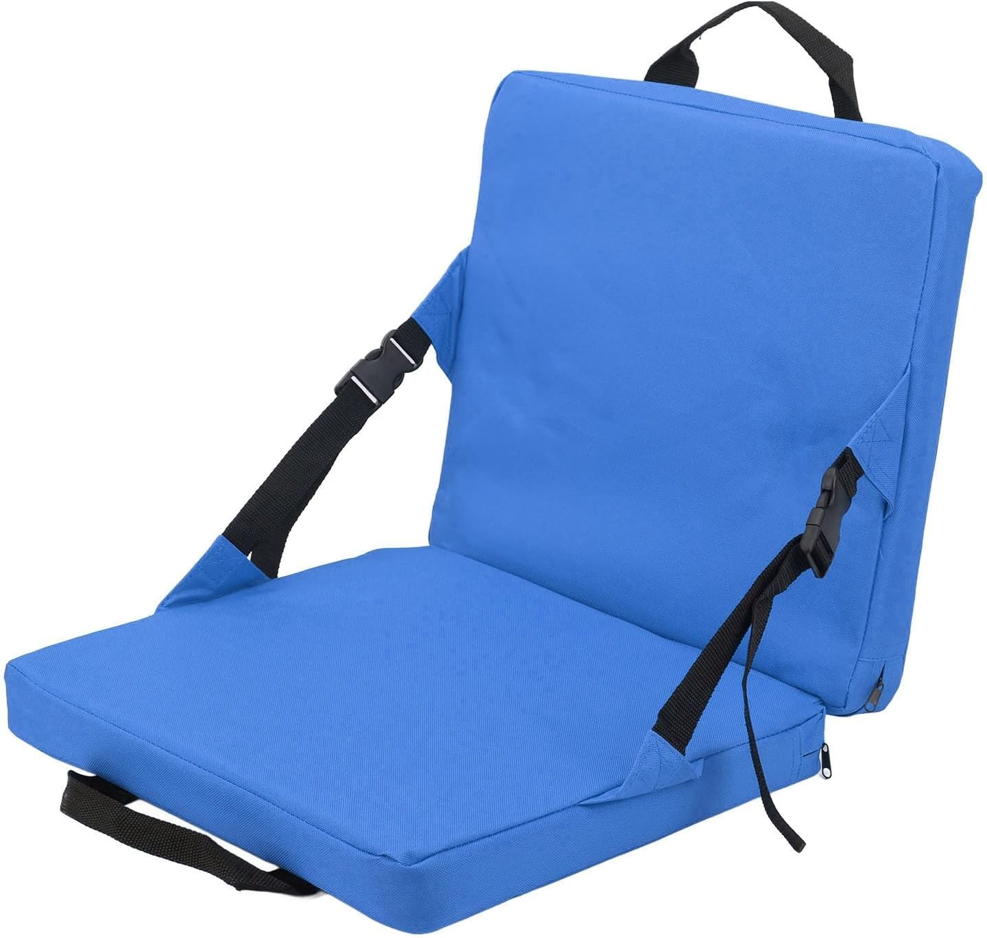 Stadium Folding Chair Compact Storage Outdoor Folding Chair for Basketball Field and 600D Oxford Epe Sponge (Black)