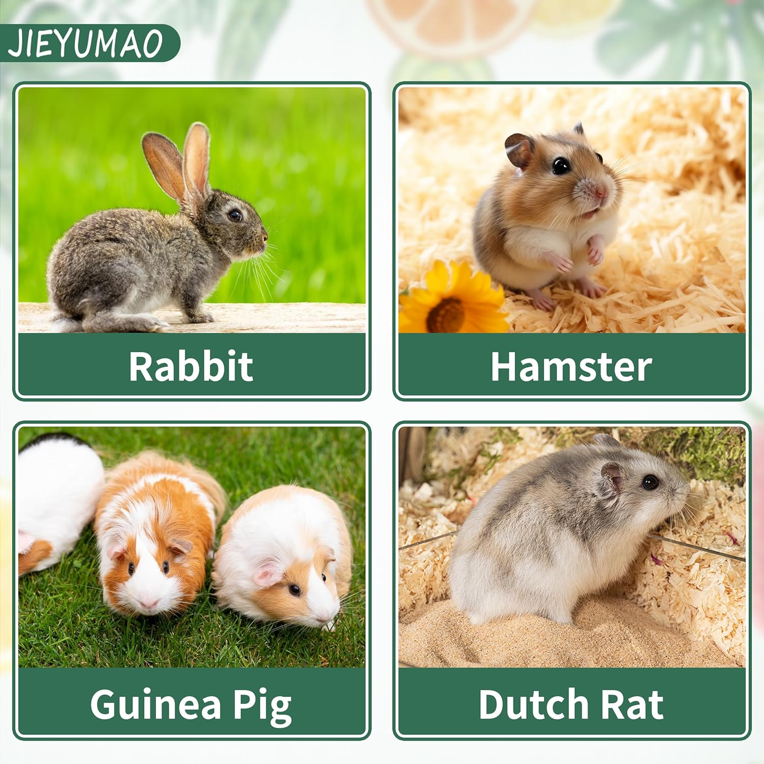 JIEYUMAO Rabbit Hay Feeder Bag, 3 Pack Guinea Pig Hay Feeder, 2 Sizes Small Animals Hay Bag for Small Pets, Hanging Feeders Sack Bunny Hay Feeders for Rabbit Guinea Pig Hamsters