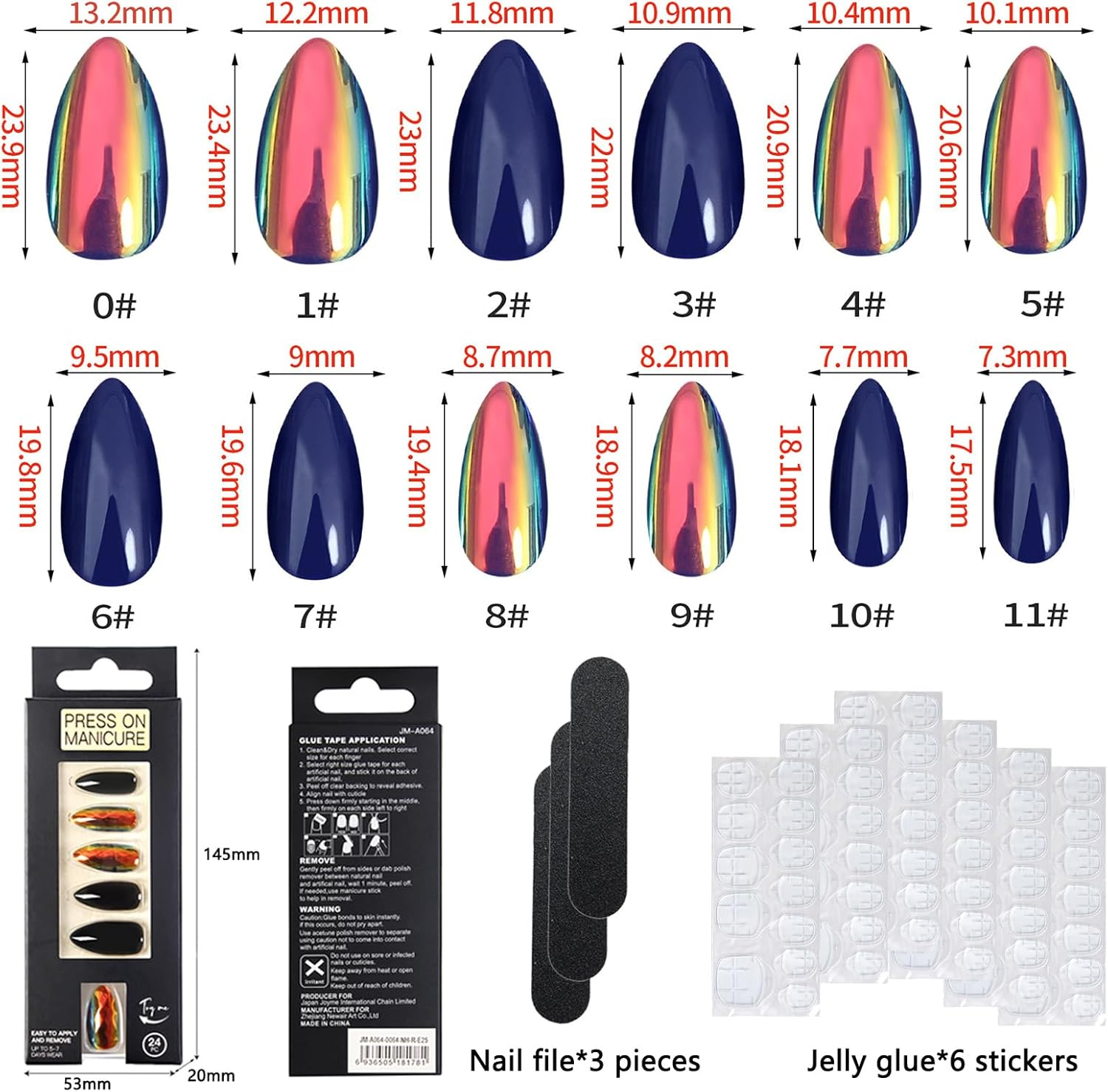 French Press on Nails,Short Almond Fake Nails,Reusable Stick on Nails in 12 Sizes-24 PCS Soft Gel Nails Kit, ABS Natural Fit, Salon-Quality,Elegant Moments image number 3