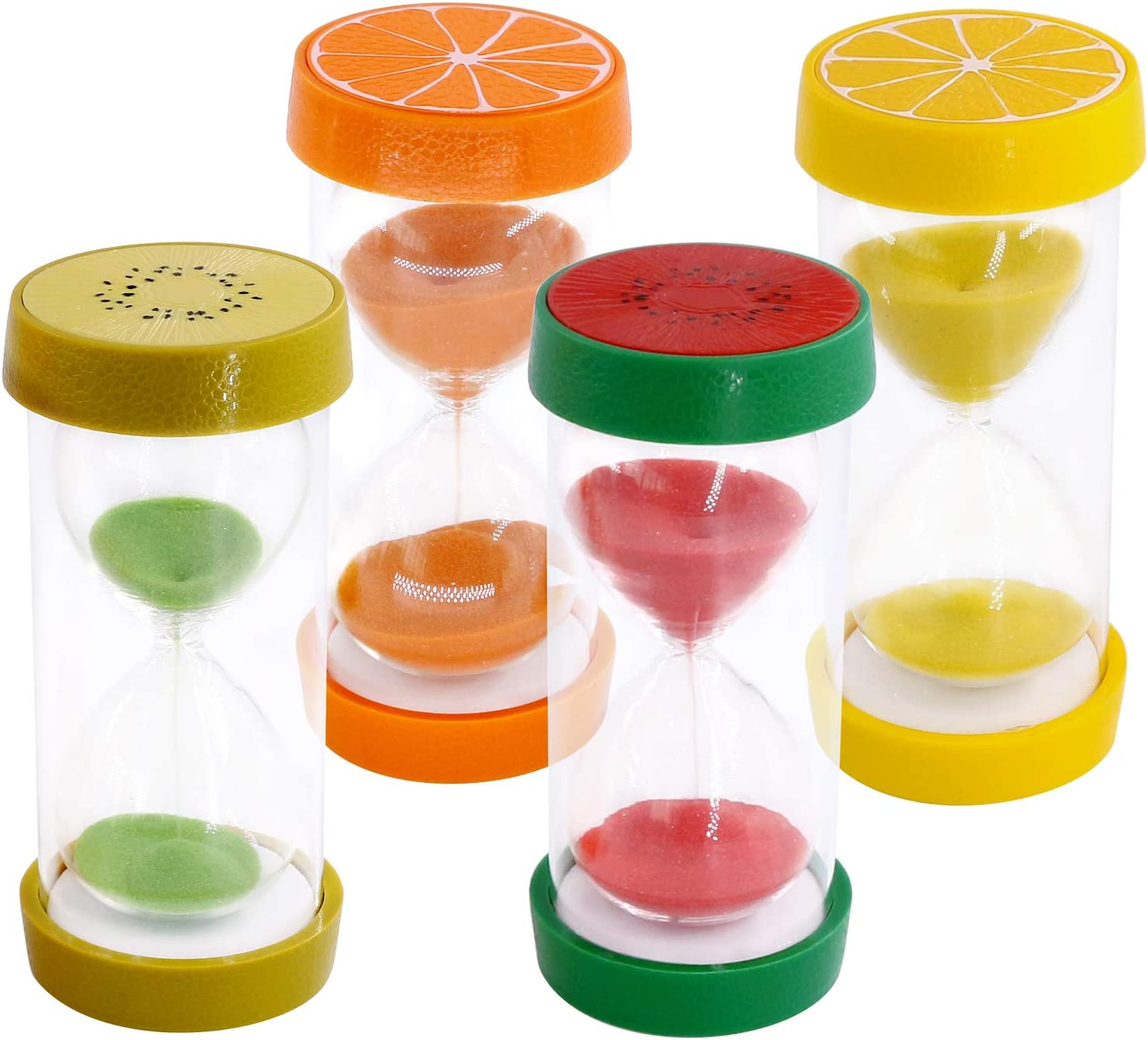 Glarks 4 Colors Fruit Style Hourglass Sand Timer Clock 5Mins / 10Mins / 15Mins / 30Mins Sandglass Timer for Kids, Classroom, Kitchen, Games, Brushing Timer, Home Office Decoration Timers image number 2