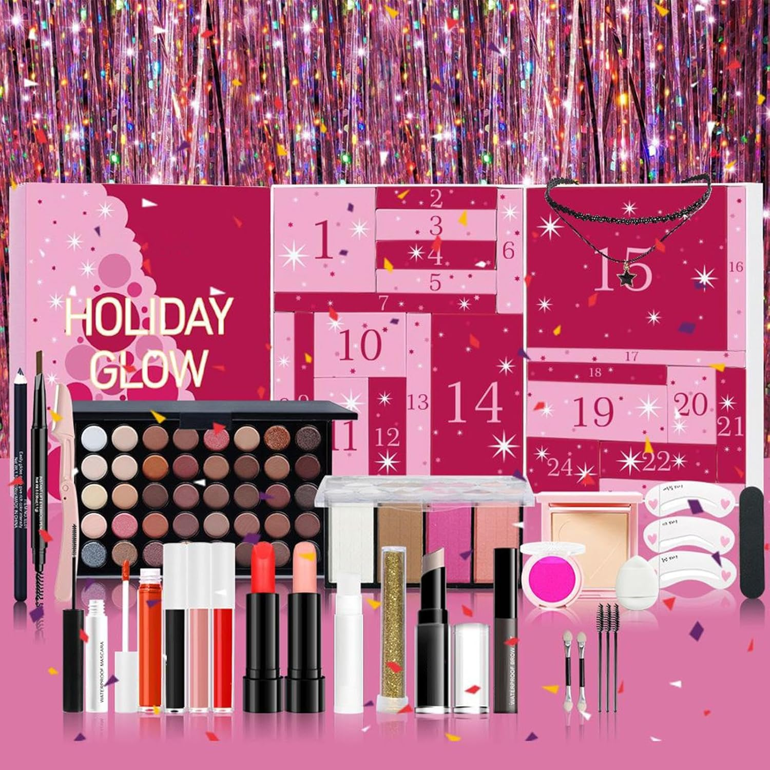 Beauty Advent Calendars 2025, Christmas Skincare Makeup Advent Calendars, Christmas Countdown Calendar, Lipstick Eye Shadow Cosmetics Set, Gift1 for Women Girls image number 5