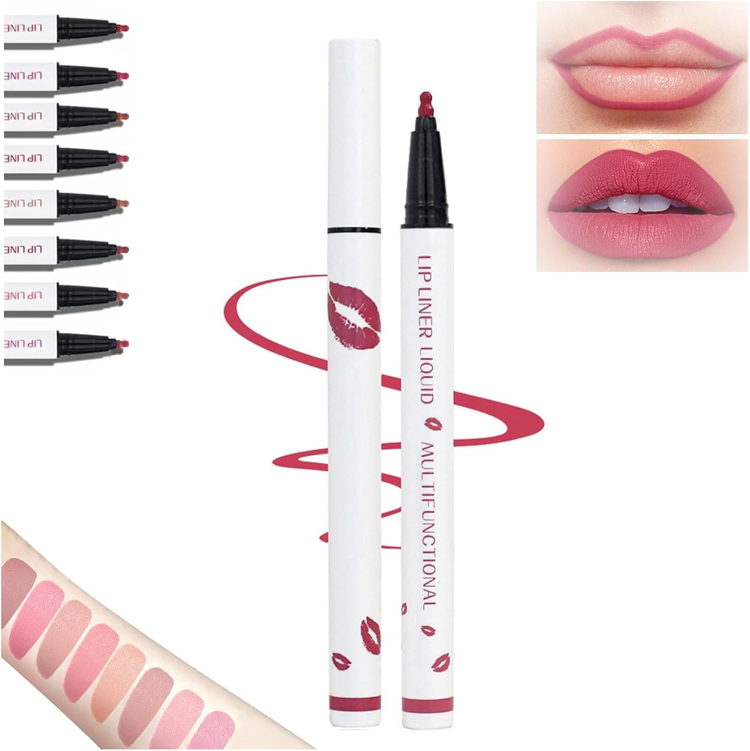 Cool Story Longwear Liquid Lip Liner, Cool Story Lip Liner Stain, Cool Story Long Lasting Lip Liner, Submarine Lip Liner, Liquid Lip Liner Pen, 2-In-1 Waterproof Longwear Liquid Lip Liner (08#)