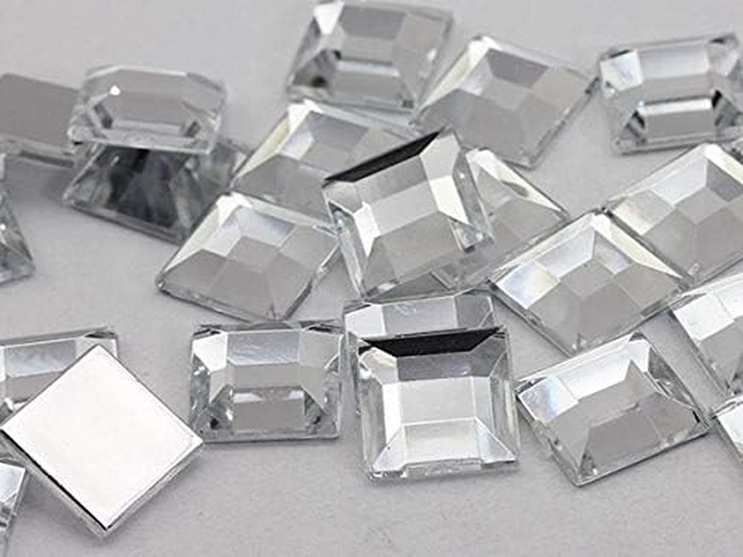 6Mm Crystal LQ01 Square Self Adhesive Acrylic Rhinestones Plastic Face Gems Stick on Body Jewels for DIY Cards and Invitations Crafts Bling Sticker - 5 Sheets - 250PCS image number 2