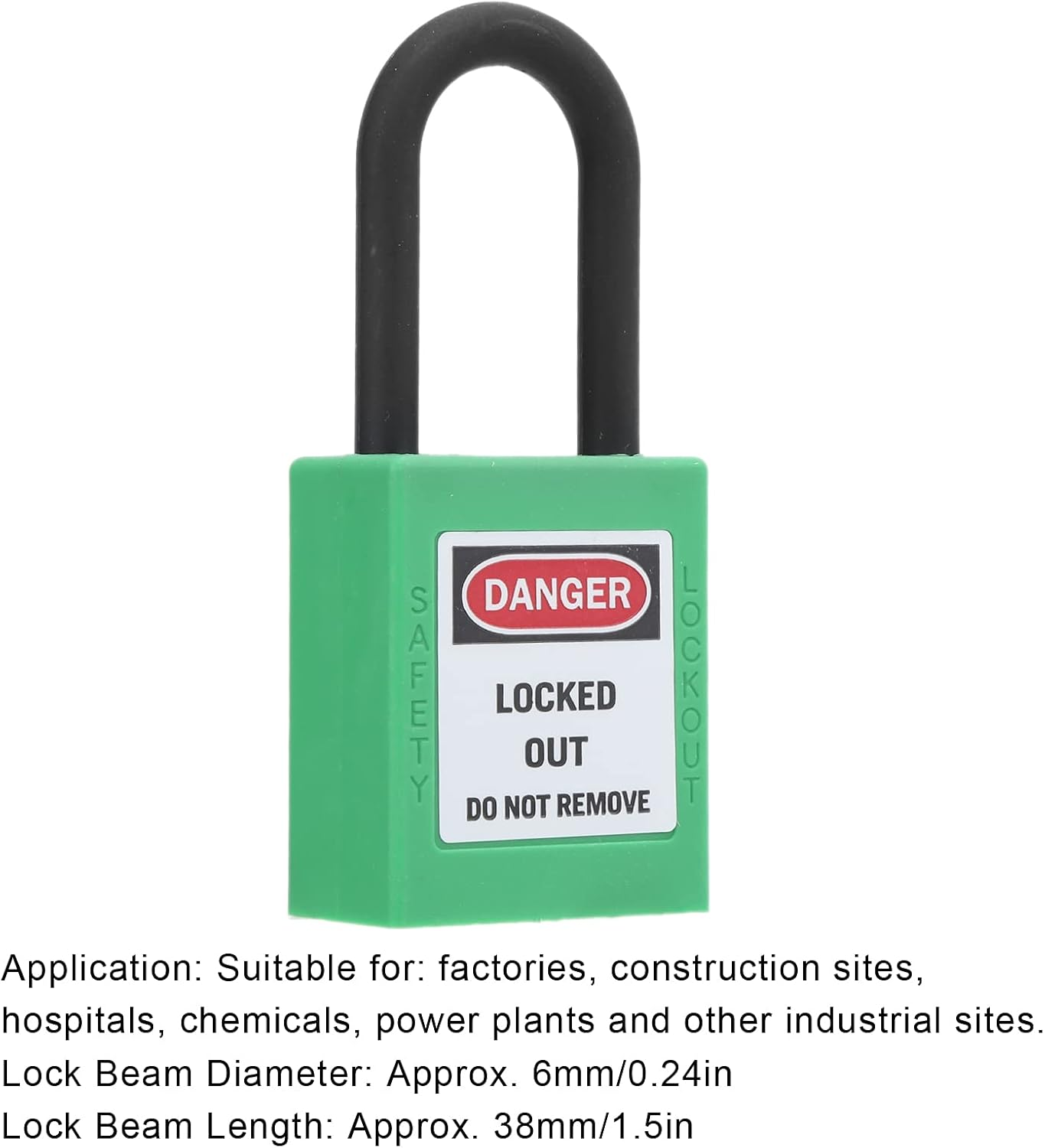Lockout Tagout Lock, 10 Durable Lock Out Tag Out Padlocks for Industrial Use for Chemicals for Factories(Green) image number 1