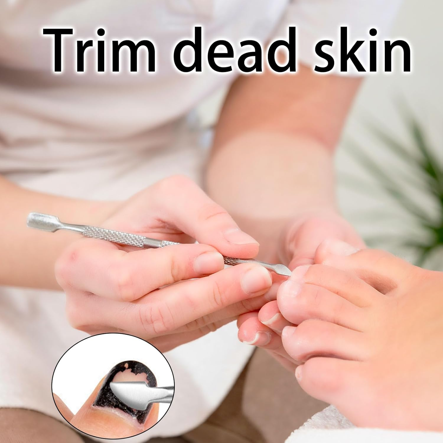 3Pcs Cuticle Remover, Stainless Steel Durable Pedicure and Nail Care Tools Cuticle Cutter, Pedicure Kit with Cuticle Push Rod, Steel Cuticle Cutter for Removing Barbs, Nails and Toenails image number 2