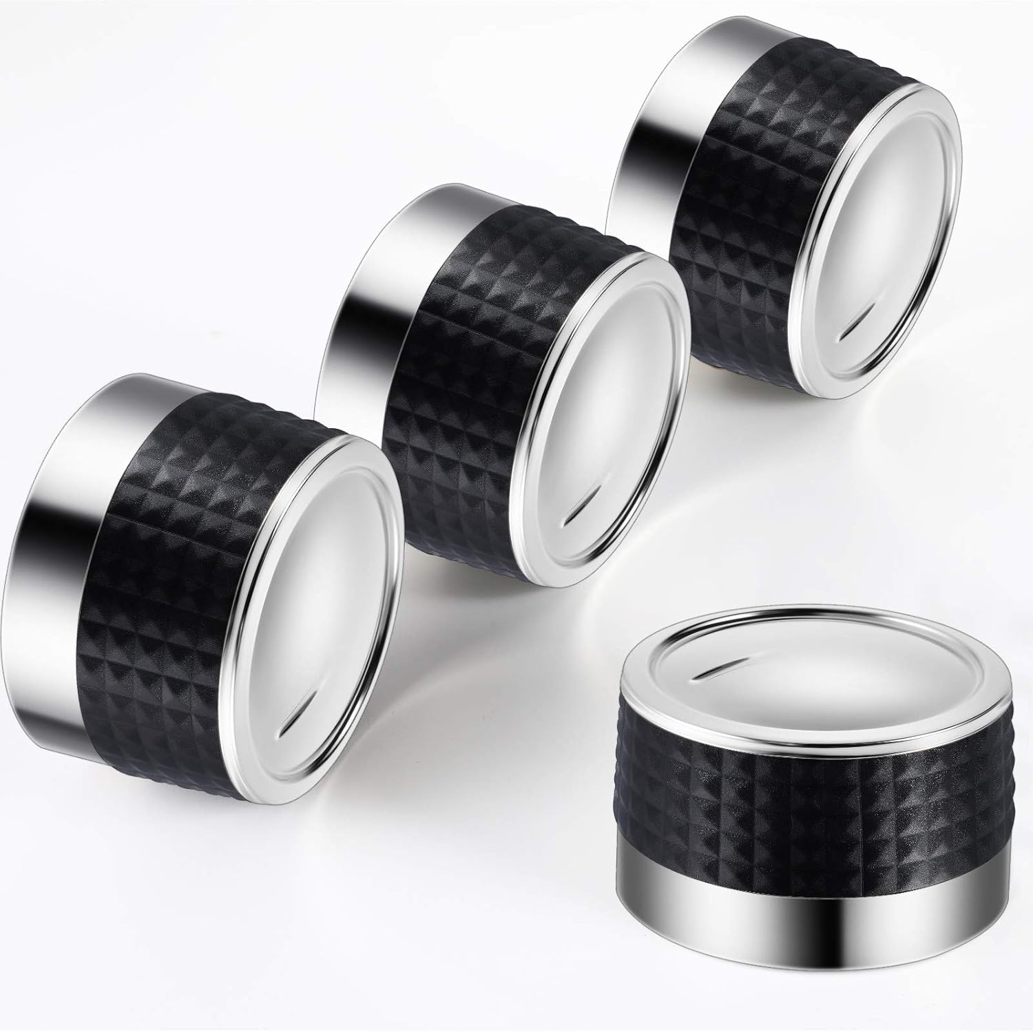 Mudder 4 Pieces Gas Grill Knob BBQ Control Knobs Replacement Rotating Switch Gas Stove Cooker Chrome Control Knob with D Valve Stainless Steel round Knob for Gas Grill Stove Party image number 3