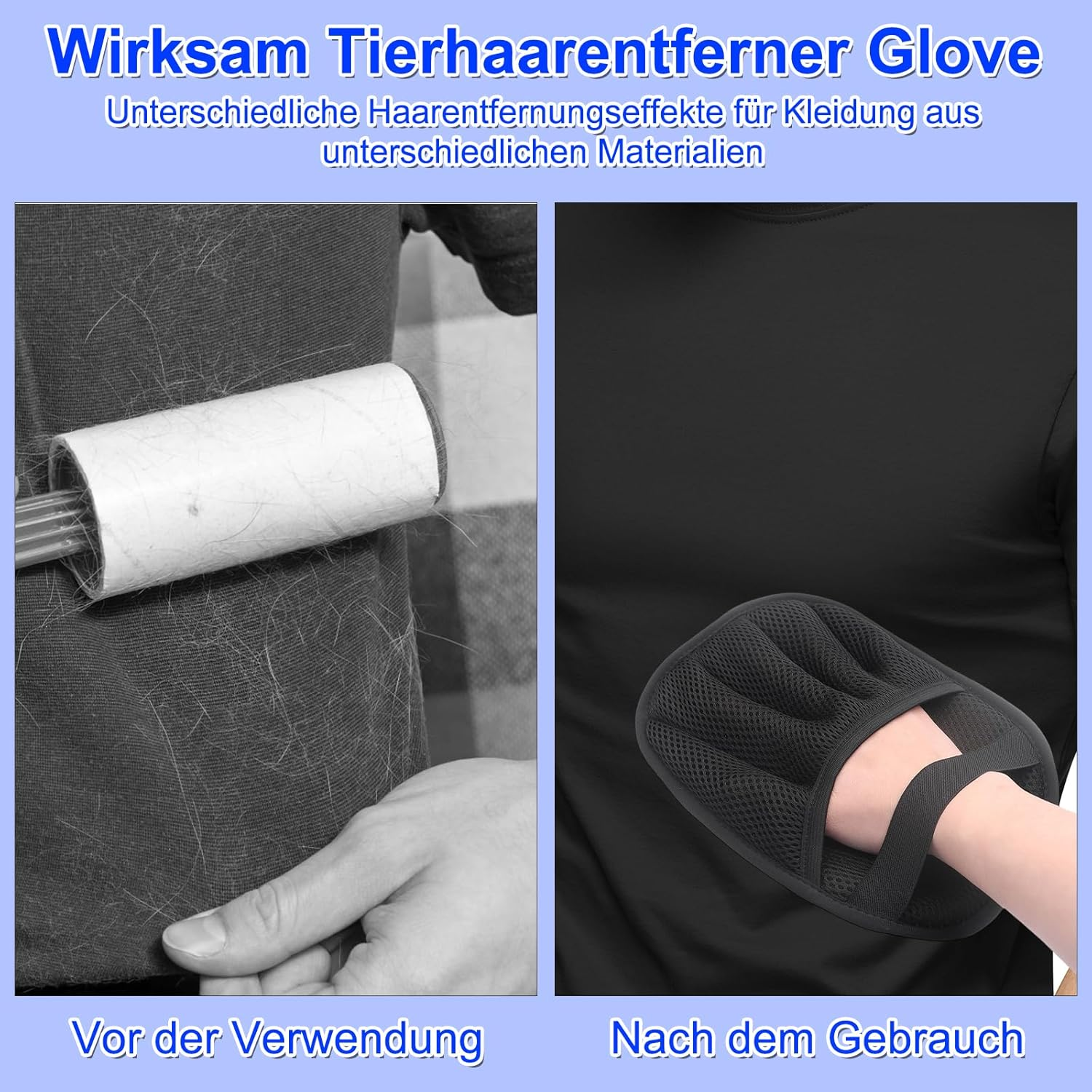 CEWROM Fur Magnet Gloves, Reusable, Pack of 2 Upgrade Pet Hair Removal Gloves for Cats and Dogs, Safe Two-Way Electrostatic Technology, Five Finger Non-Slip image number 6