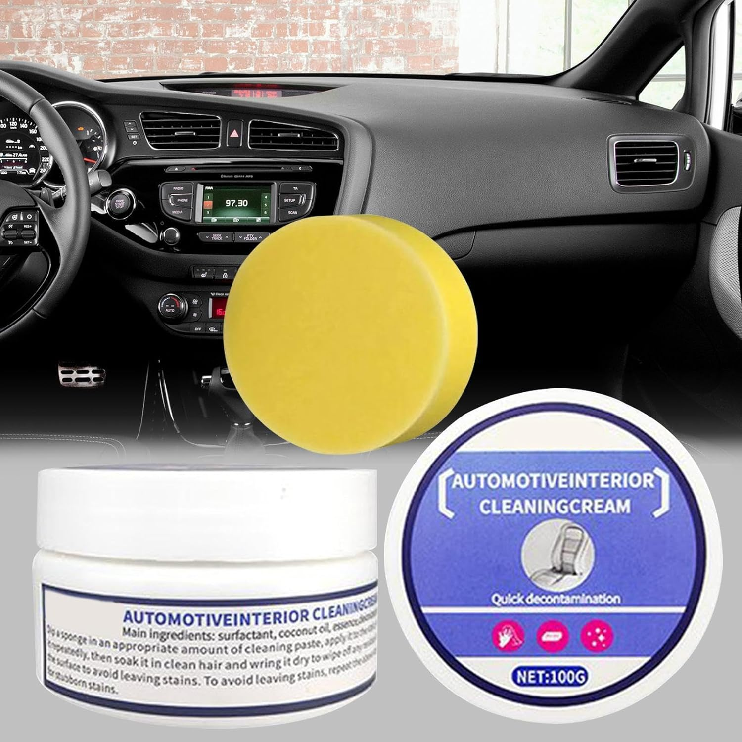 Leather Couch Cleaner,Multipurpose Automotive Cleaning Cream Interior Detailer - Leather Restorer Car Cleaning Agent, Car Detailing Kit Interior Cleaner for SUV Sedan Truck image number 1