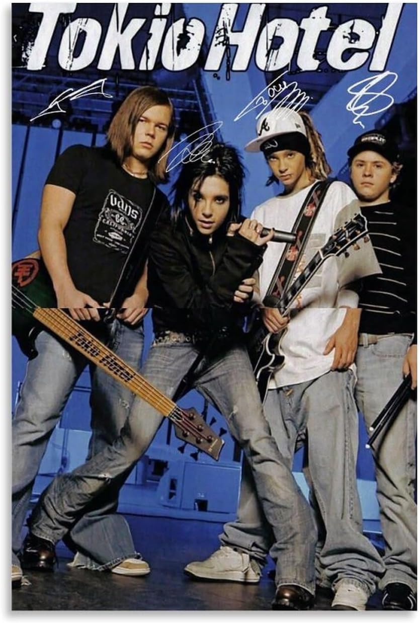Band Signature Tok-Io Poster Rock Hotel Poster Canvas Painting Wall Art Picture Home Decor Print for Bedroom Living Room Dorm Study Bar Office 12X18Inch(30X45Cm)