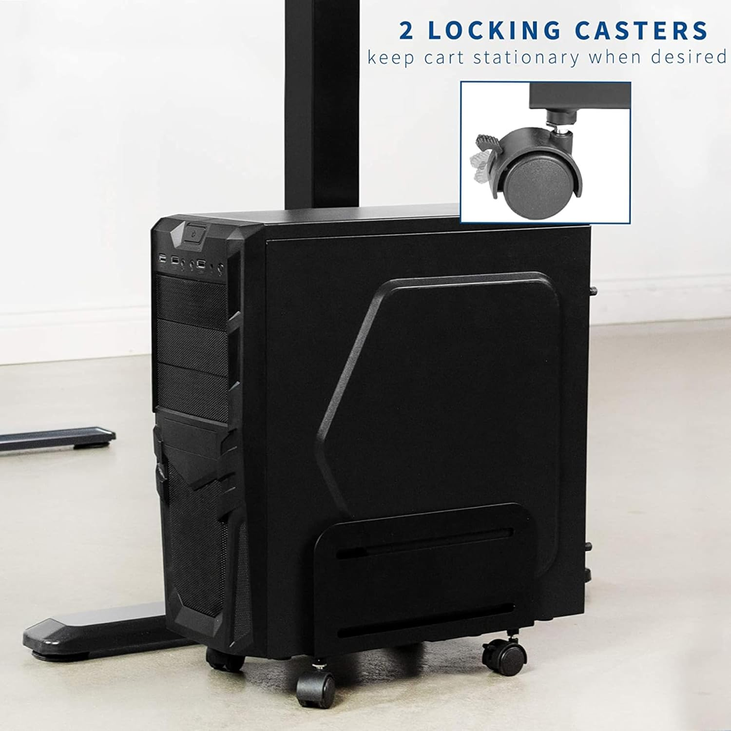 Mobile Computer Tower Rolling Stand PC CPU Case Wheels Holder Cart Desktop ATX Adjustable Caster ACA-CPB-4 image number 2