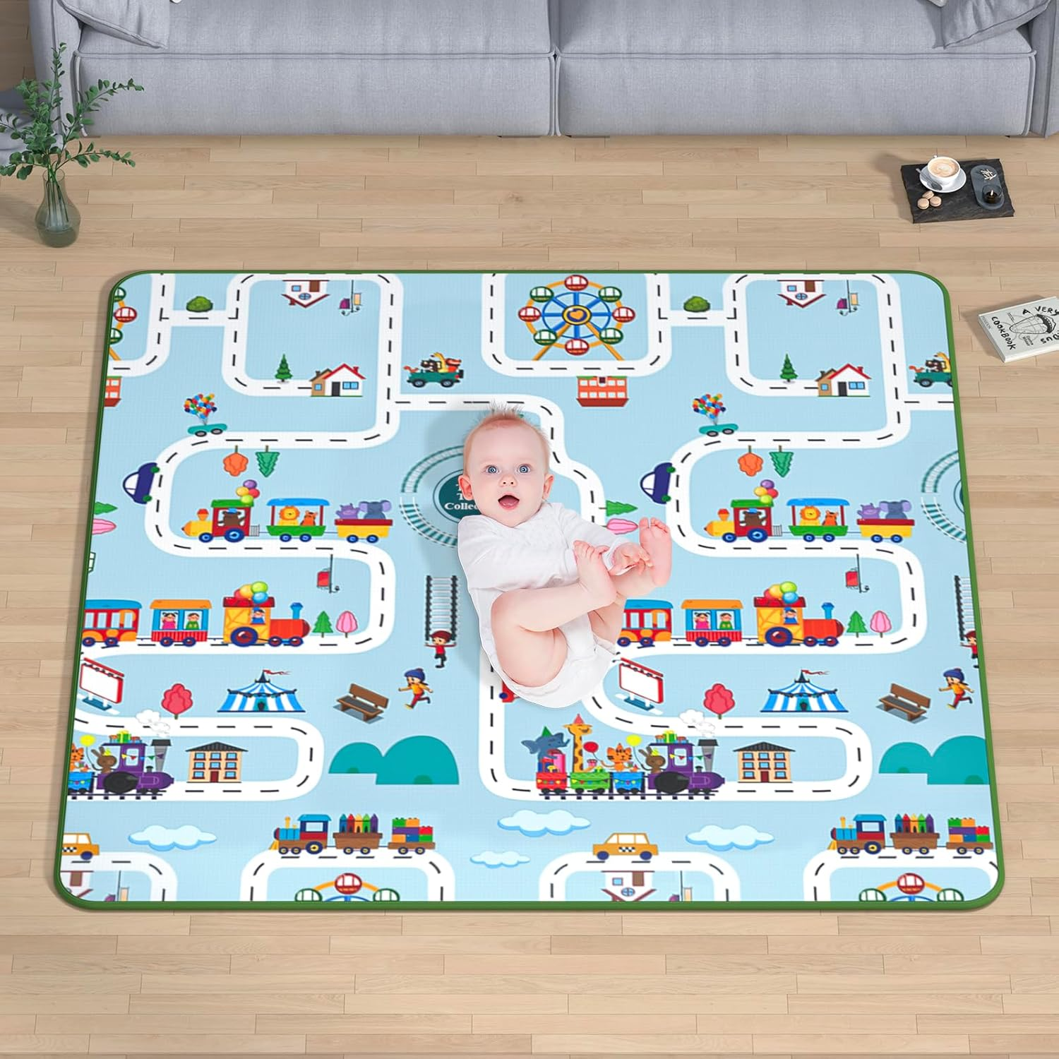 VANCLE Baby Play Mat, 127Cm X 127Cm Playmat, Folding Portable Waterproof Double-Sided Crawling Mat for Infants and Toddlers image number 4